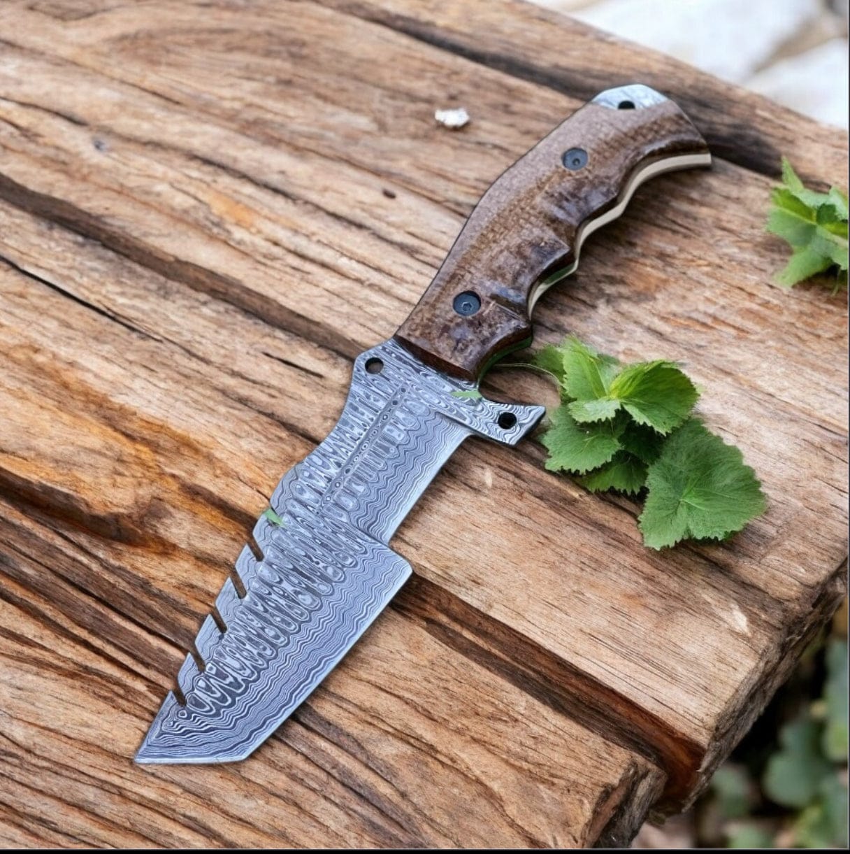 Texan Knives Tracker Knives Handmade Tom Brown Tracker Knife – Damascus Steel Blade with G10 Handle