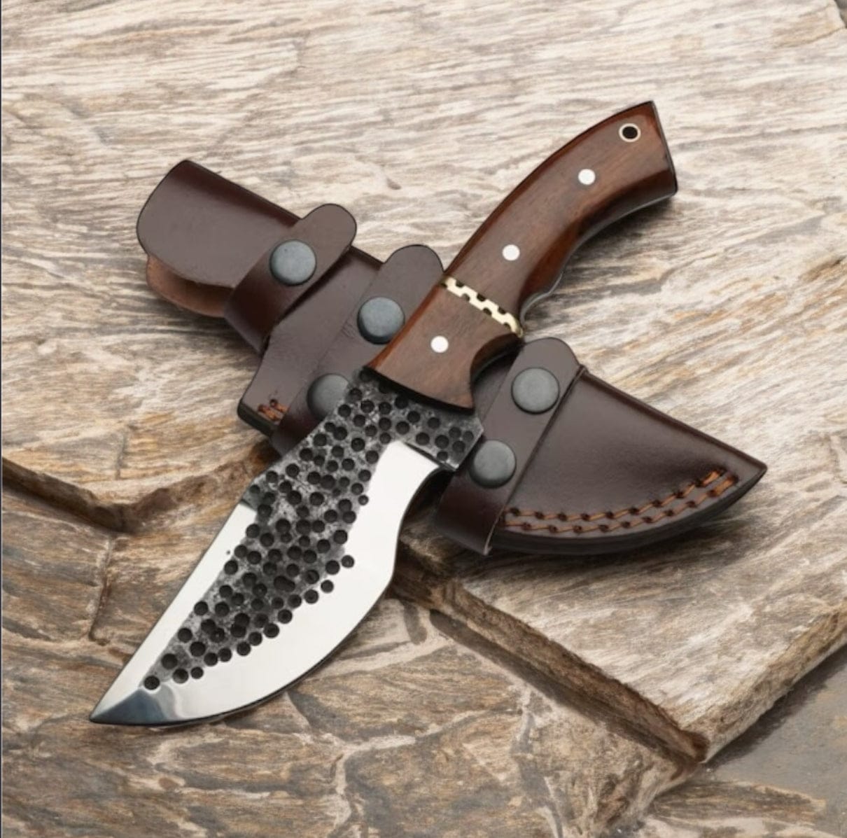 Texan Knives Tracker Knives Tom Brown Tracker - D2 Steel Blade with Rosewood & Brass Handle, 10" Overall Length