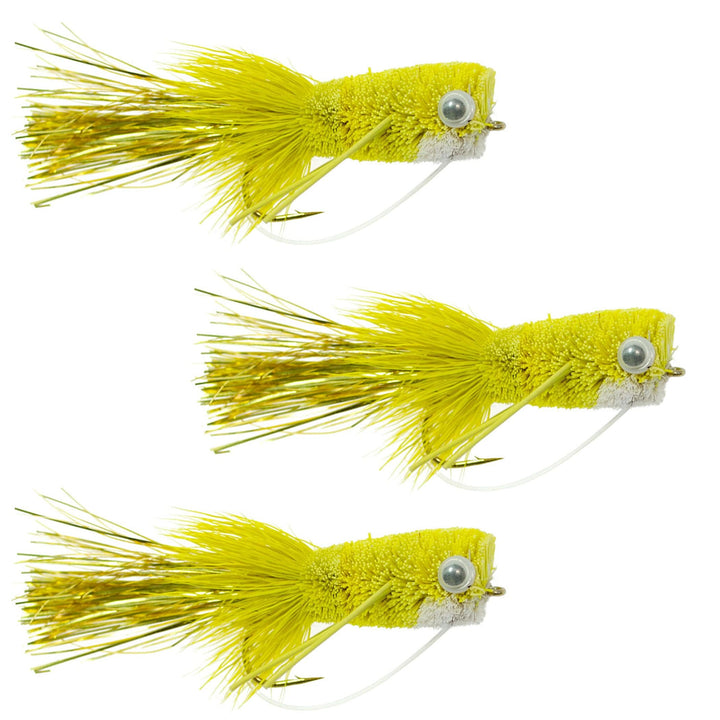 bass fly fishing hooks 3 Pack Flashtail Bass Popper Size 8