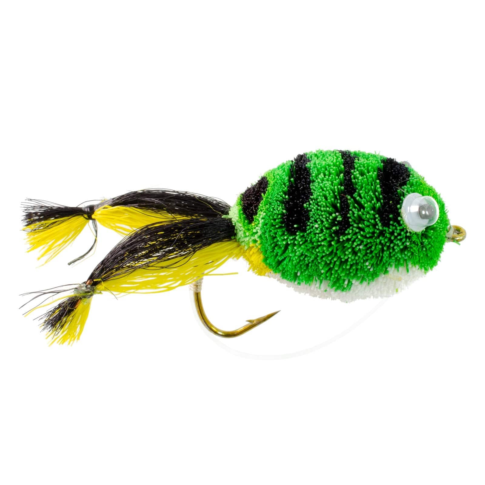 The Fly Fishing Place Bass Flies Bass Bug Collection -12 Bass Fly Fishing Flies - Surface Poppers Frog, Rat, Mouse Divers  - Hook Sizes 2,4, 6 And 8
