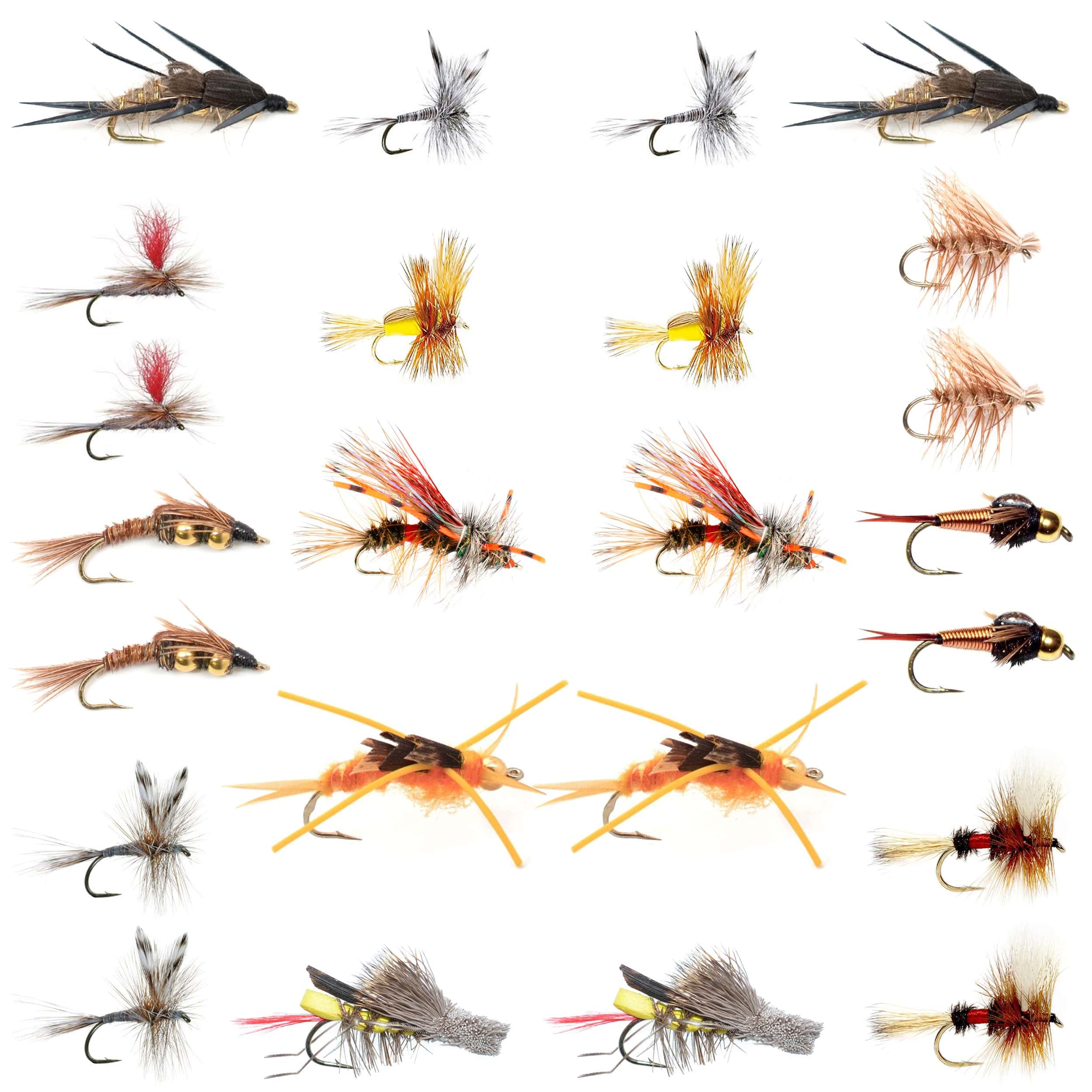 The Fly Fishing Place Fishing Fly Assortments Trout Fly Assortment - Essential Western Dry and Nymph Fly Fishing Flies Collection - 2 Dozen Trout Flies with Fly Box
