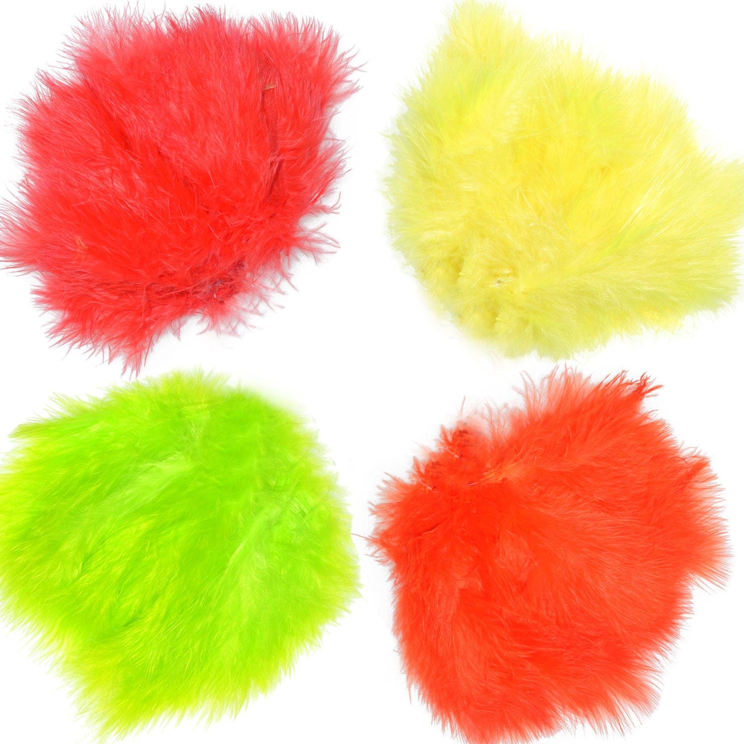 The Fly Fishing Place Fly Tying Feathers Fly Tying Materials - Select Woolly Bugger Marabou Fluorescent Colors - 1/8 Ounce