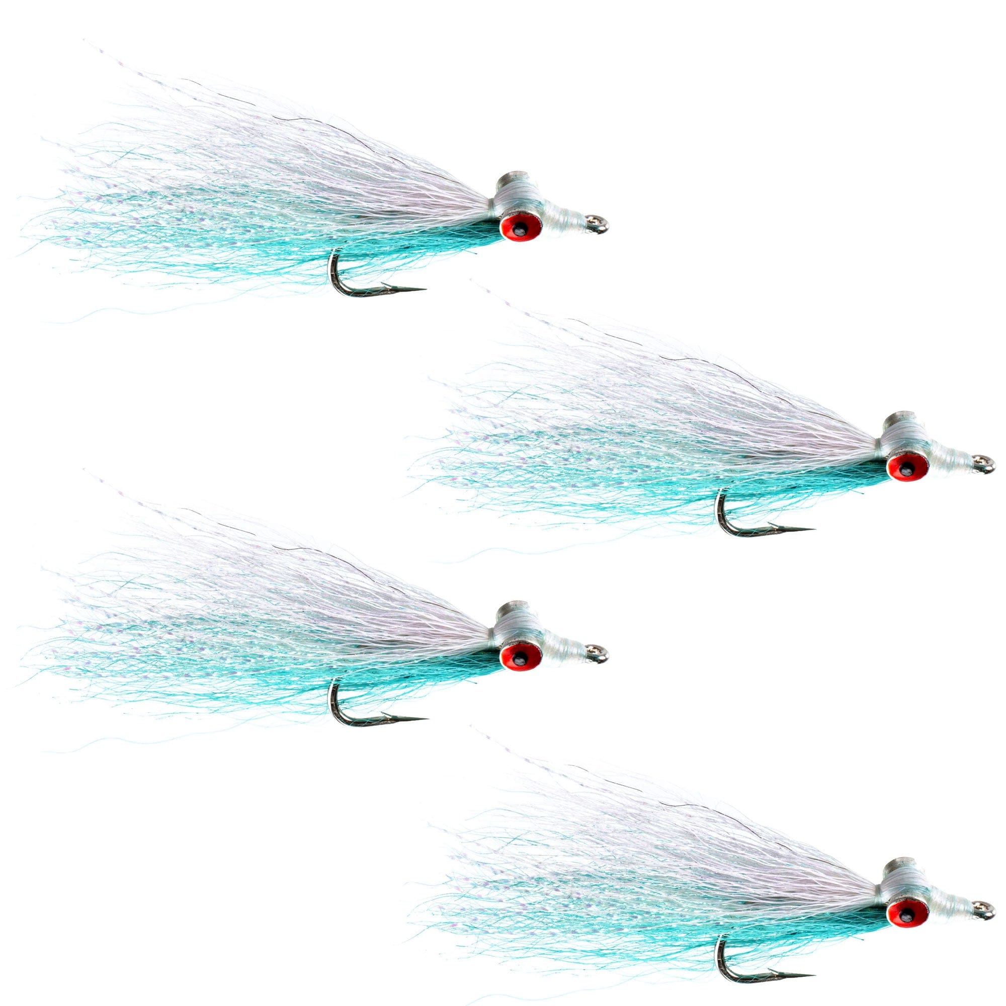 The Fly Fishing Place Saltwater Streamers Clousers Deep Minnow Blue White - Streamer Fly Fishing Flies - 4 Saltwater and Bass Flies - Hook Size 1/0