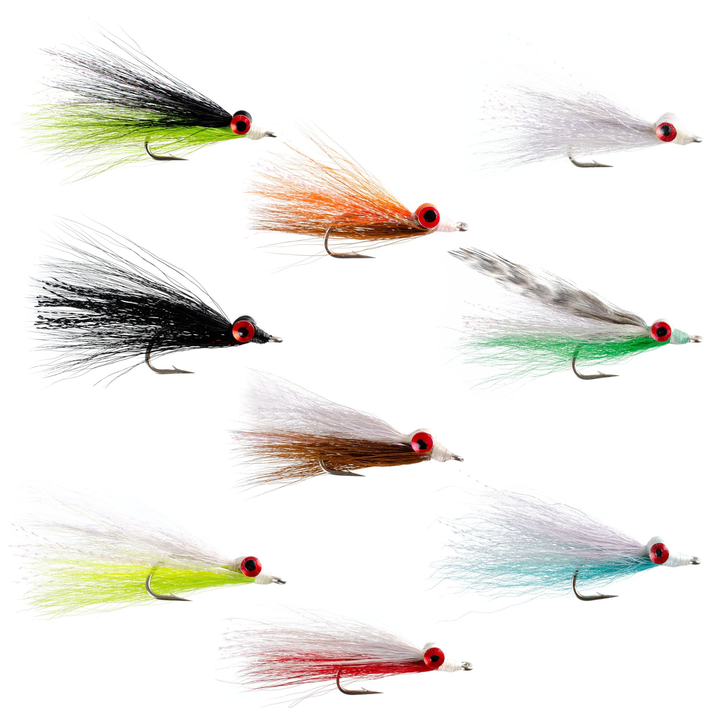 The Fly Fishing Place Saltwater Streamers Clousers Minnow Fly Fishing Flies Assortment - Collection of 9 Saltwater and Bass Flies - Hook Size 1/0