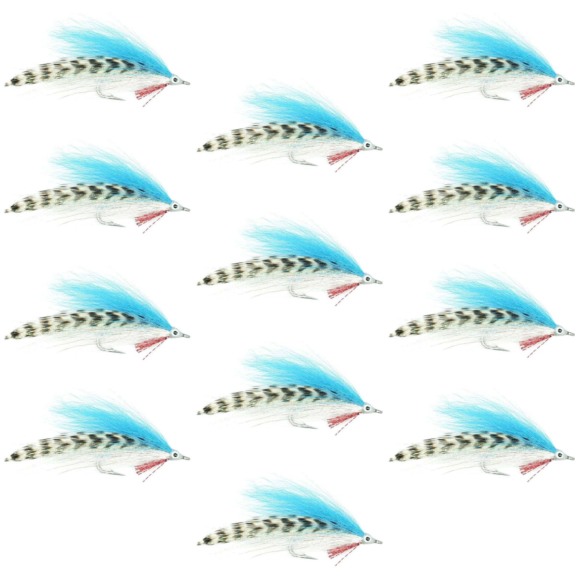 The Fly Fishing Place Saltwater Streamers Lefty's Deceiver Saltwater Streamer Fly - Blue/White/Grizzly - 1 Dozen Hook Size 1/0