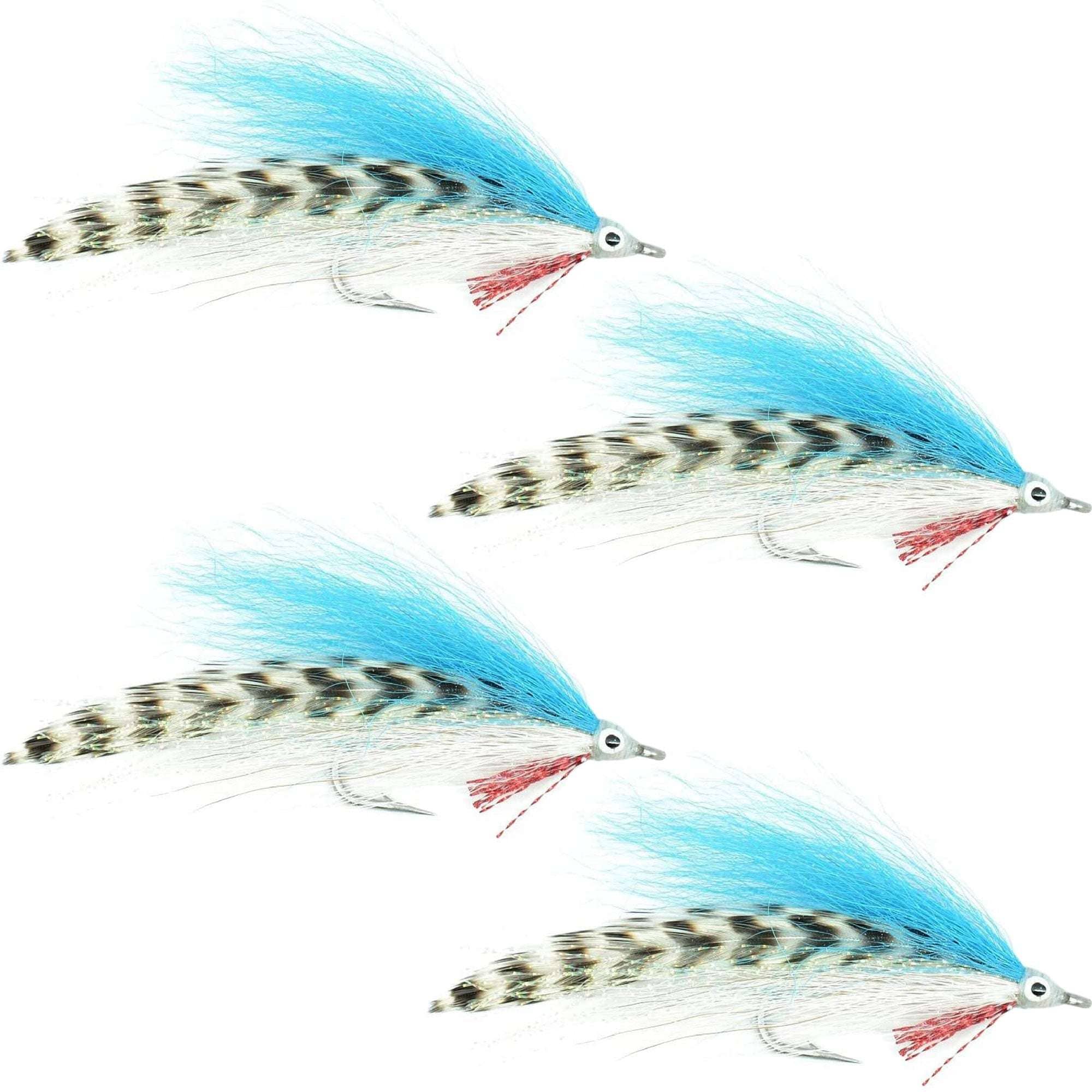 The Fly Fishing Place Saltwater Streamers Lefty's Deceiver Saltwater Streamer Fly - Blue/White/Grizzly - 4 Flies Hook Size 1/0