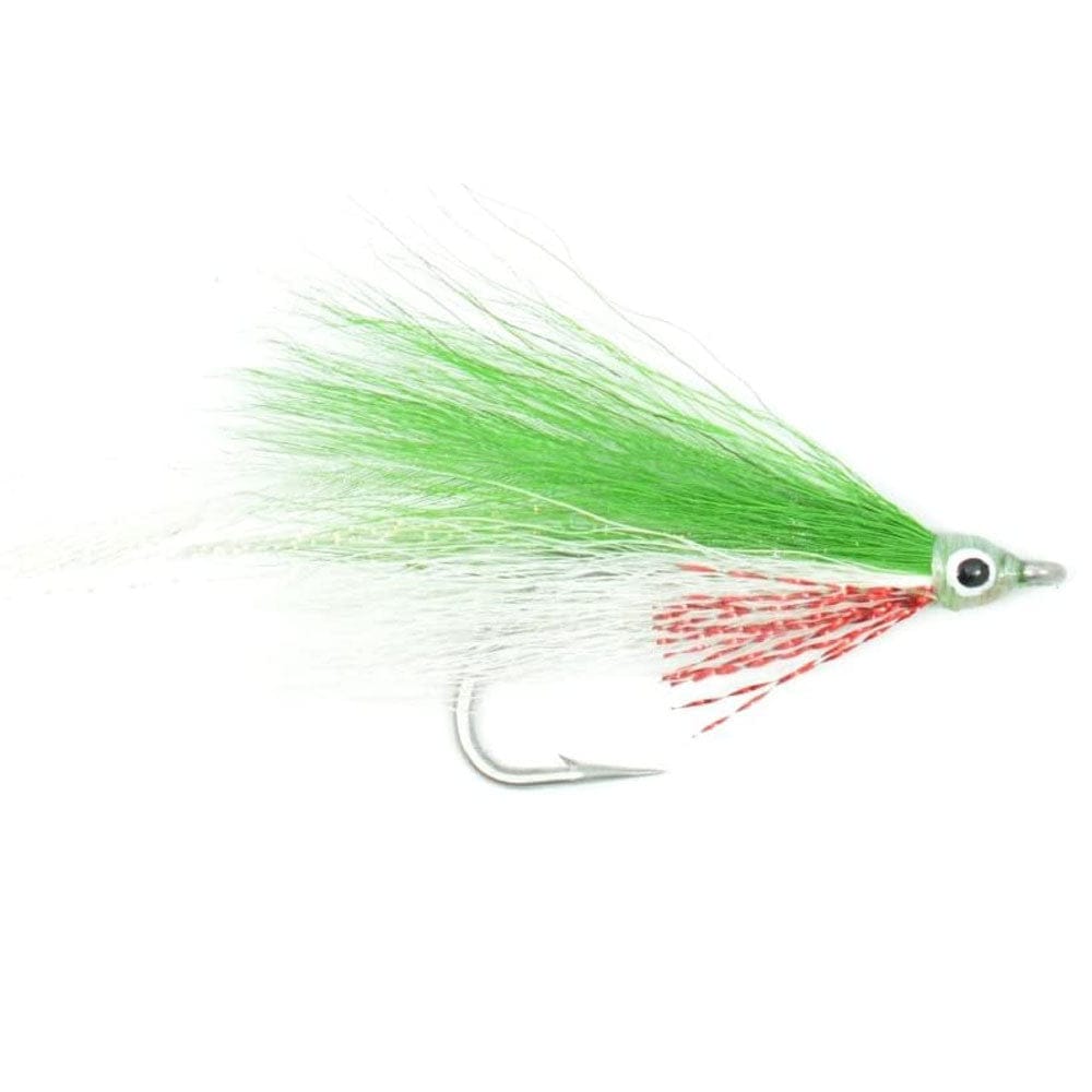 The Fly Fishing Place Saltwater Streamers Lefty's Deceiver Saltwater Streamer Fly - Green/White - 4 Flies Hook Size 1/0