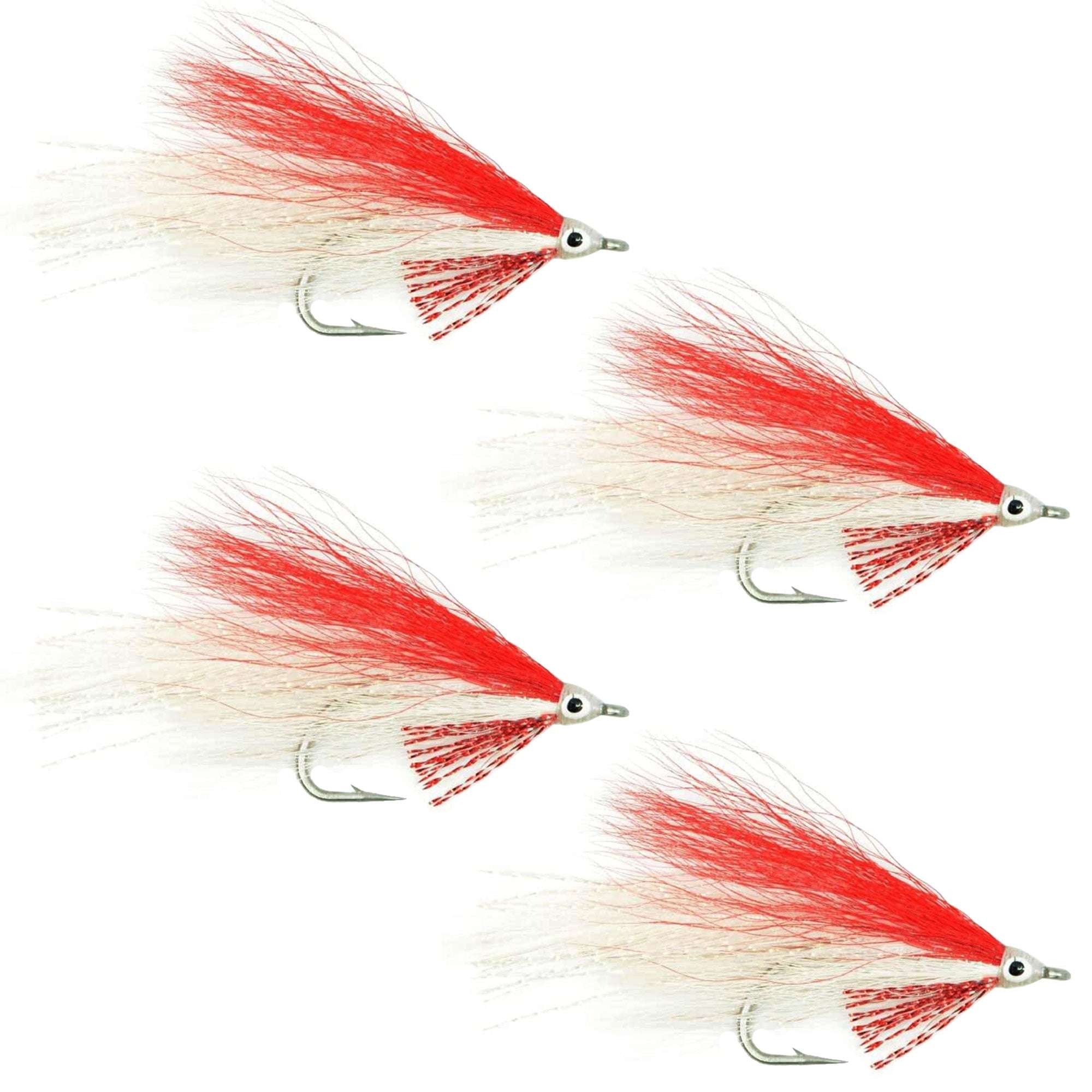 The Fly Fishing Place Saltwater Streamers Lefty's Deceiver Saltwater Streamer Fly - Red/White - 4 Flies Hook Size 1/0