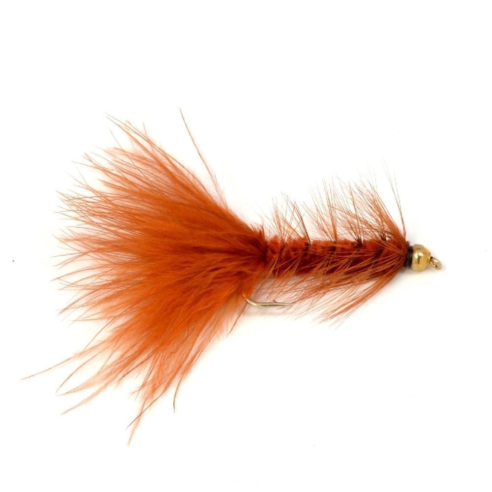 The Fly Fishing Place Streamer Flies Brown Bead Head Crystal Woolly Bugger Classic Streamer Flies - Set of 6 Trout Fly Fishing Flies - Hook Size 8