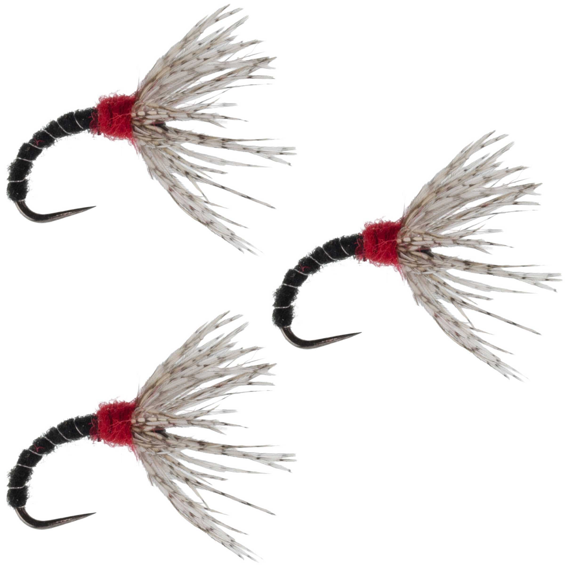 The Fly Fishing Place Tenkara Kebari 3 Pack Black Zebra Sakasa Kebari - Tenkara Flies - Size 14