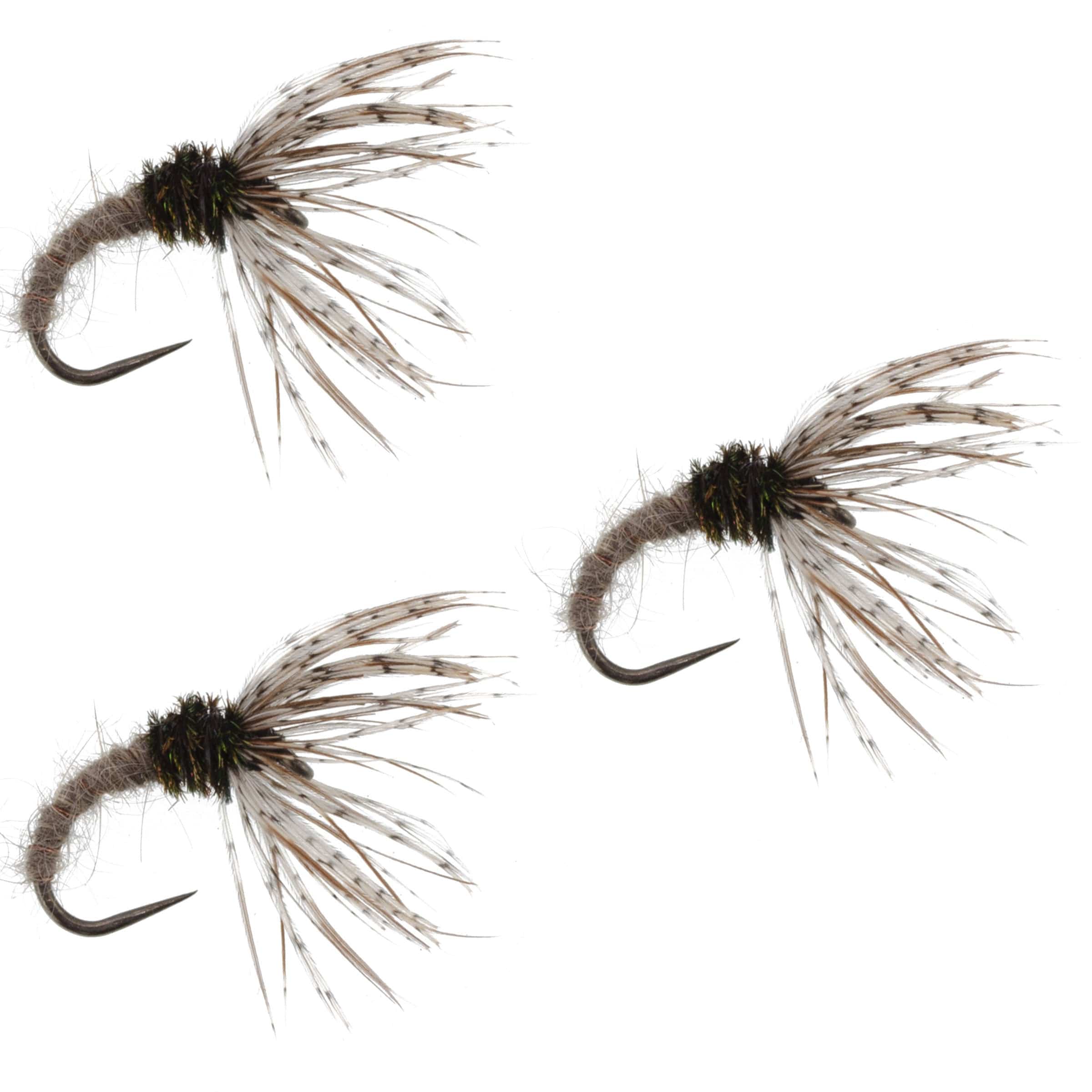 The Fly Fishing Place Tenkara Kebari 3 Pack Hares Ear Sakasa Kebari - Tenkara Flies - Size 14