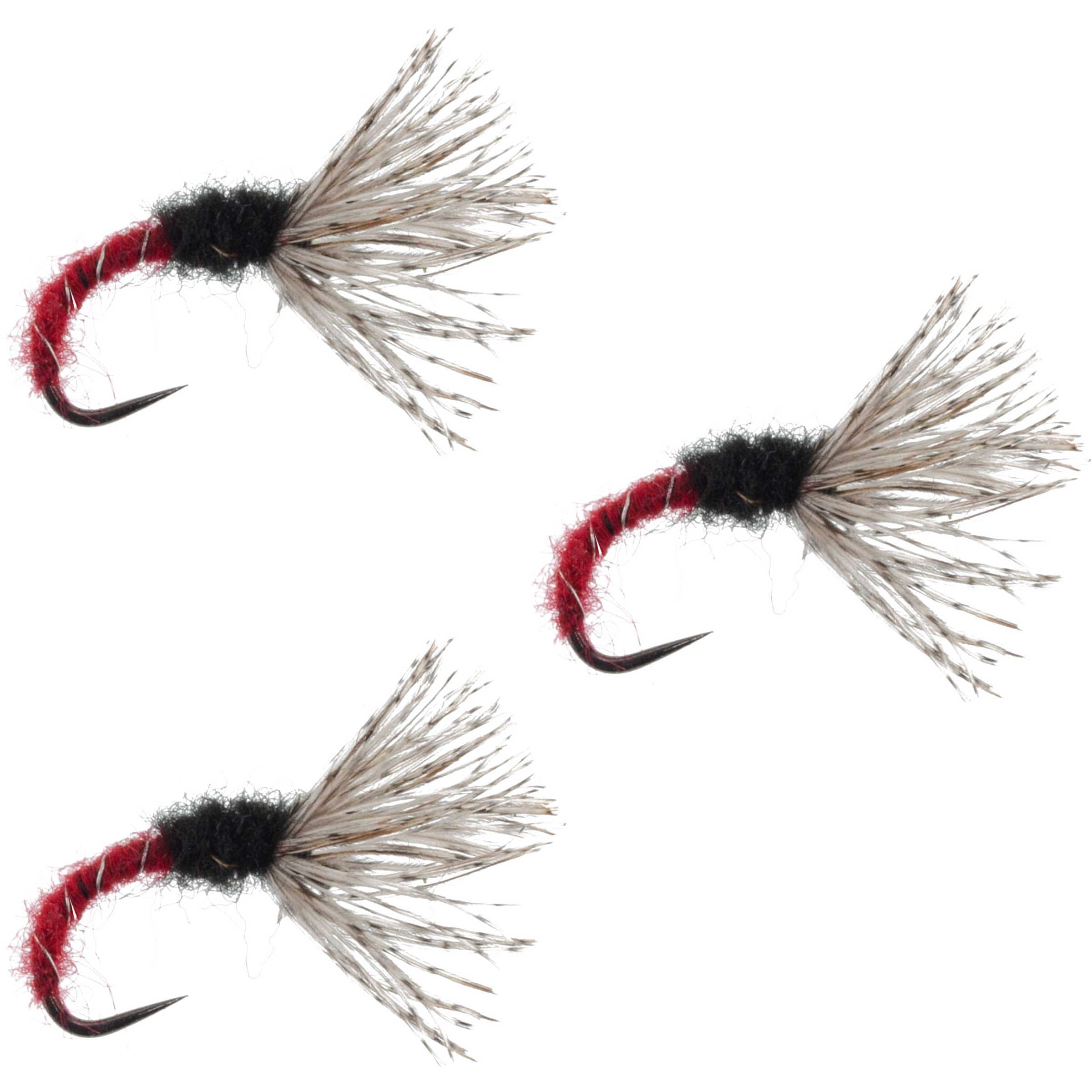 The Fly Fishing Place Tenkara Kebari 3 Pack Red Zebra Sakasa Kebari - Tenkara Flies - Size 14