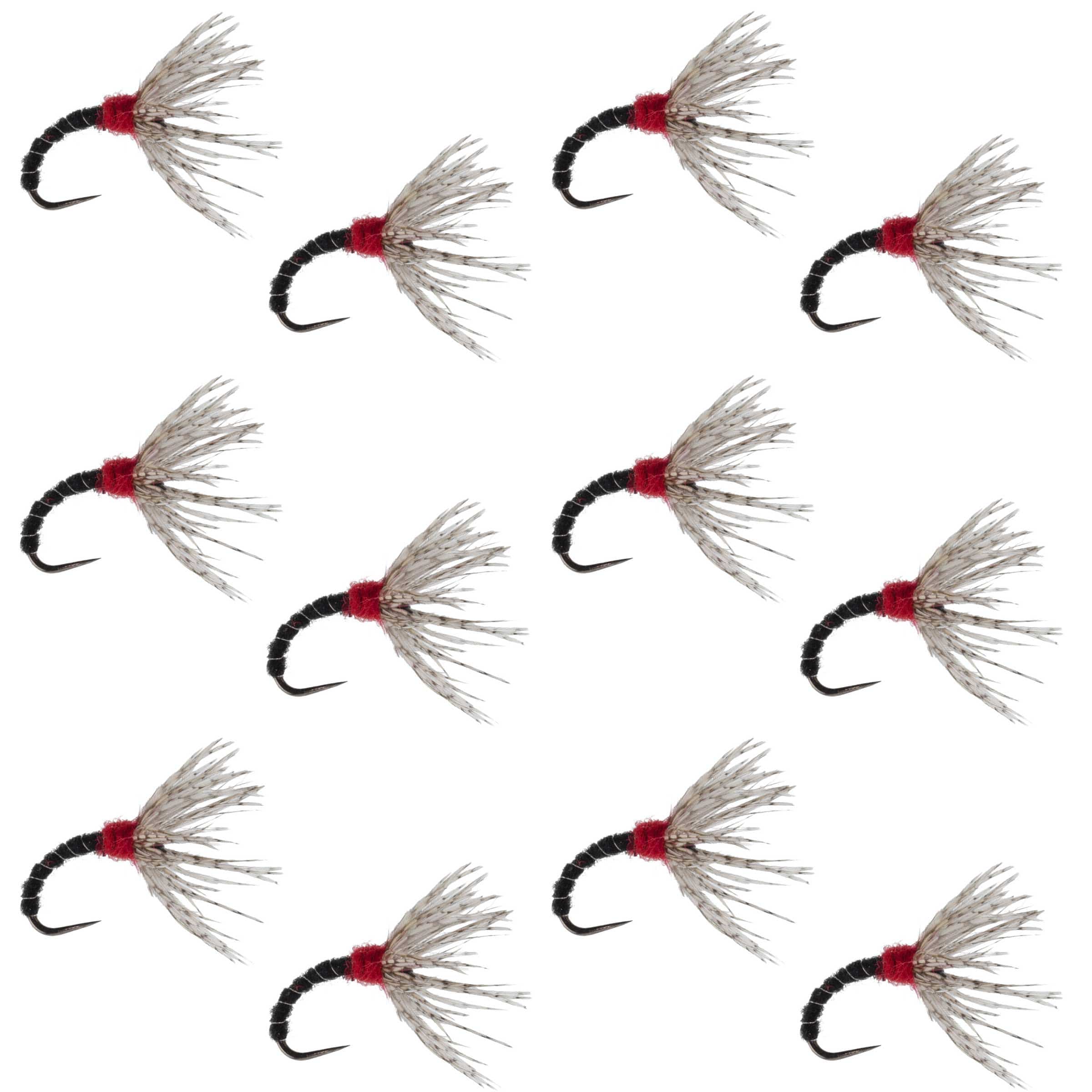 The Fly Fishing Place Tenkara Kebari Black Zebra Sakasa Kebari - 12 Tenkara Flies - Size 12