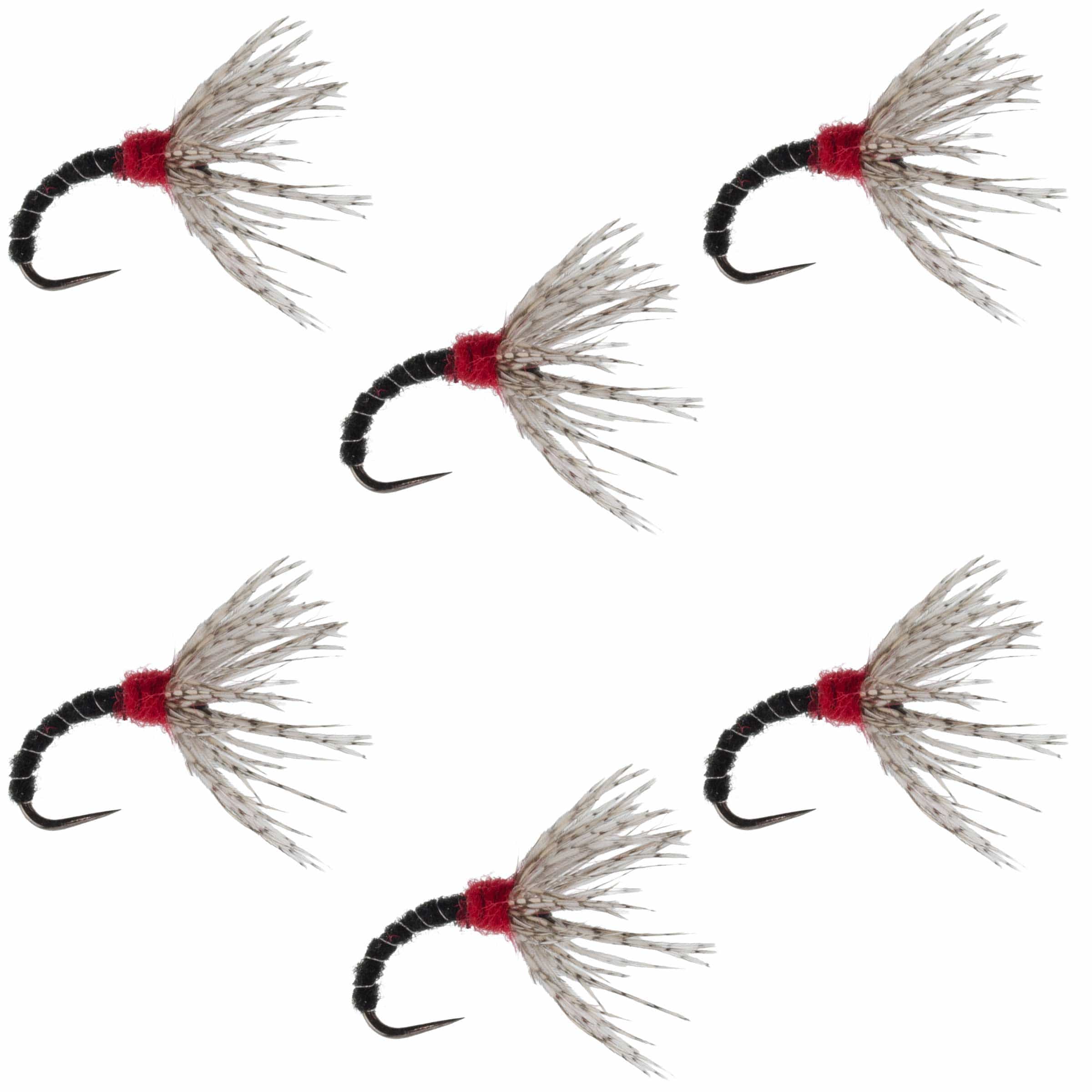 The Fly Fishing Place Tenkara Kebari Black Zebra Sakasa Kebari - 6 Tenkara Flies - Size 12