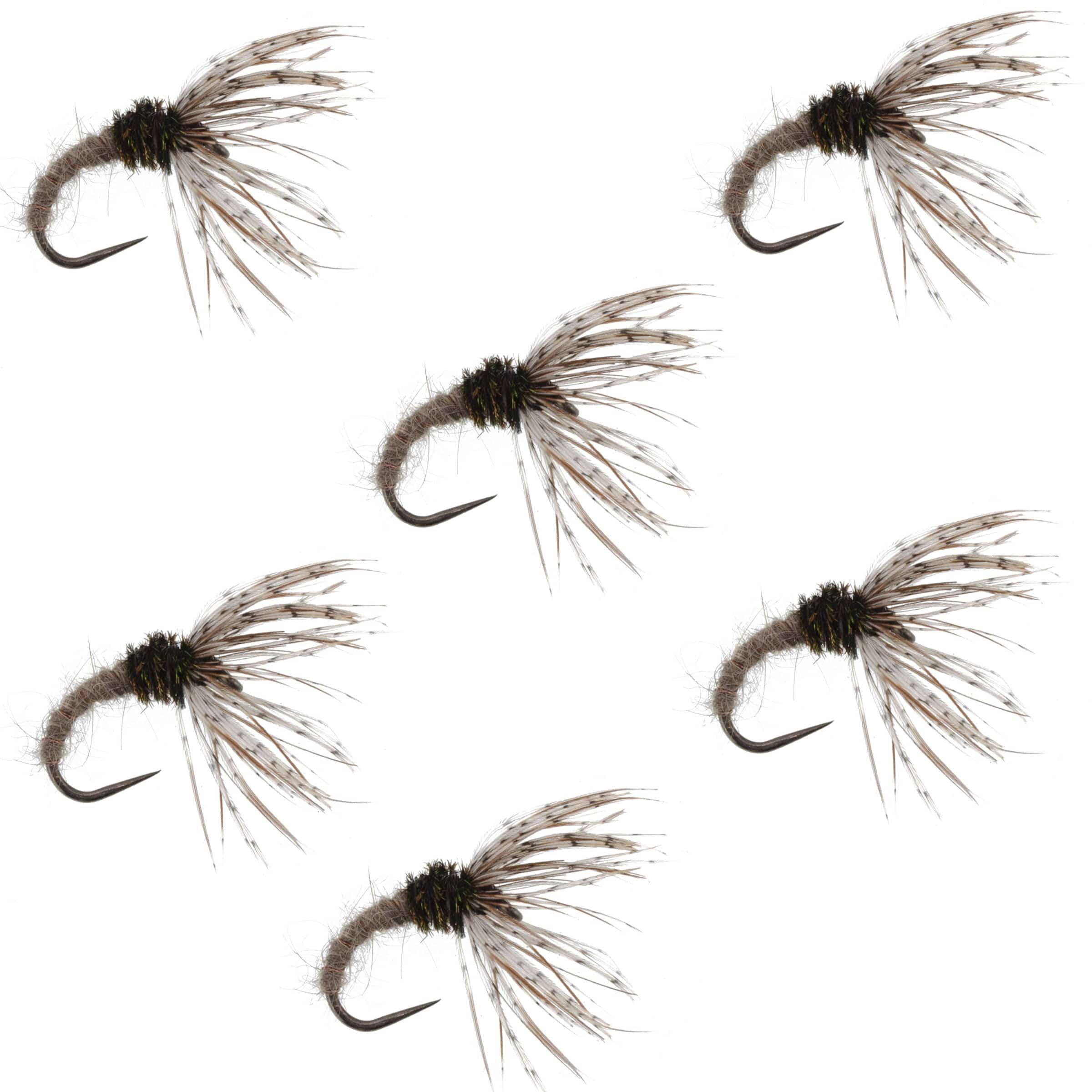 The Fly Fishing Place Tenkara Kebari Hares Ear Sakasa Kebari - 6 Tenkara Flies - Size 14