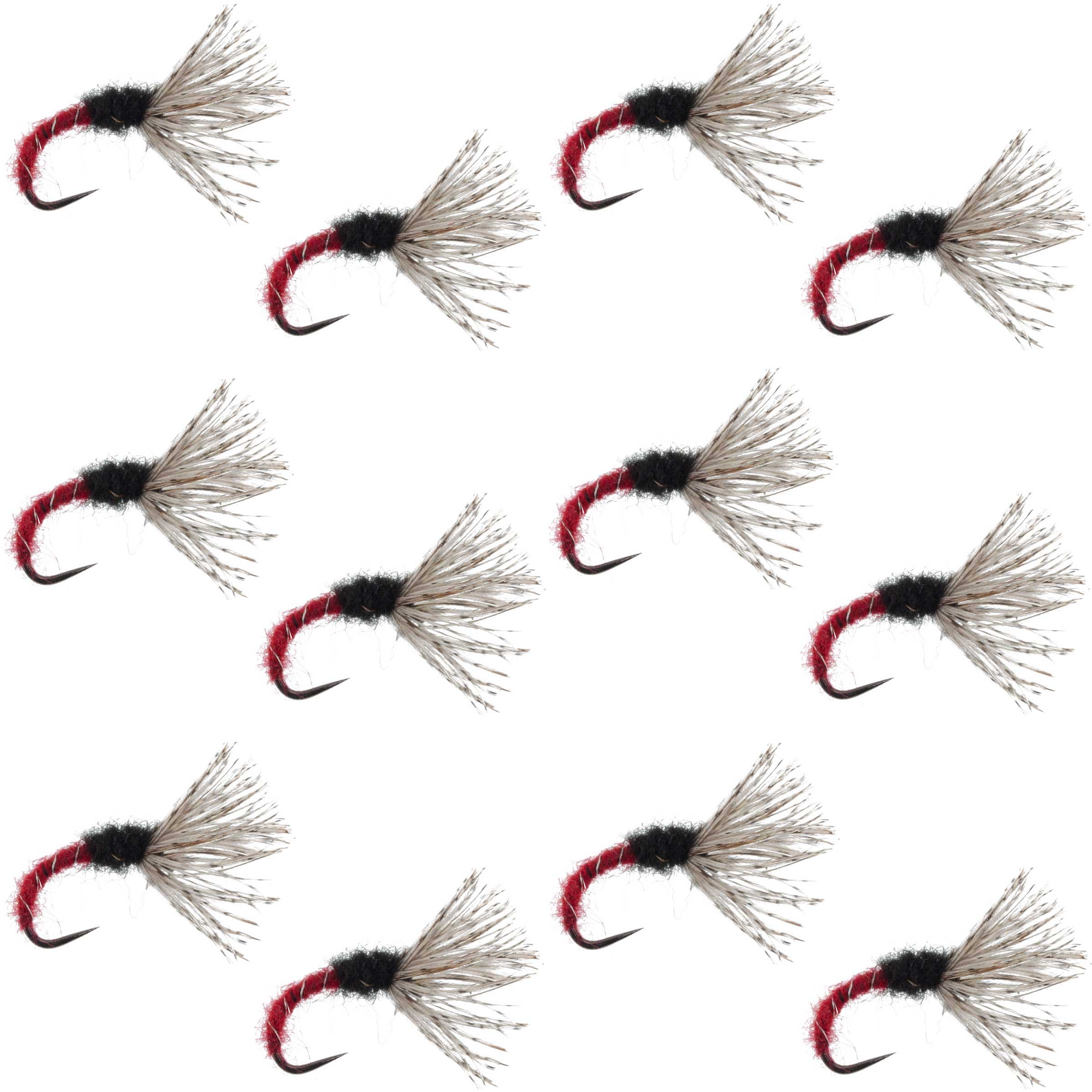 The Fly Fishing Place Tenkara Kebari Red Zebra Sakasa Kebari - 12 Tenkara Flies - Size 12