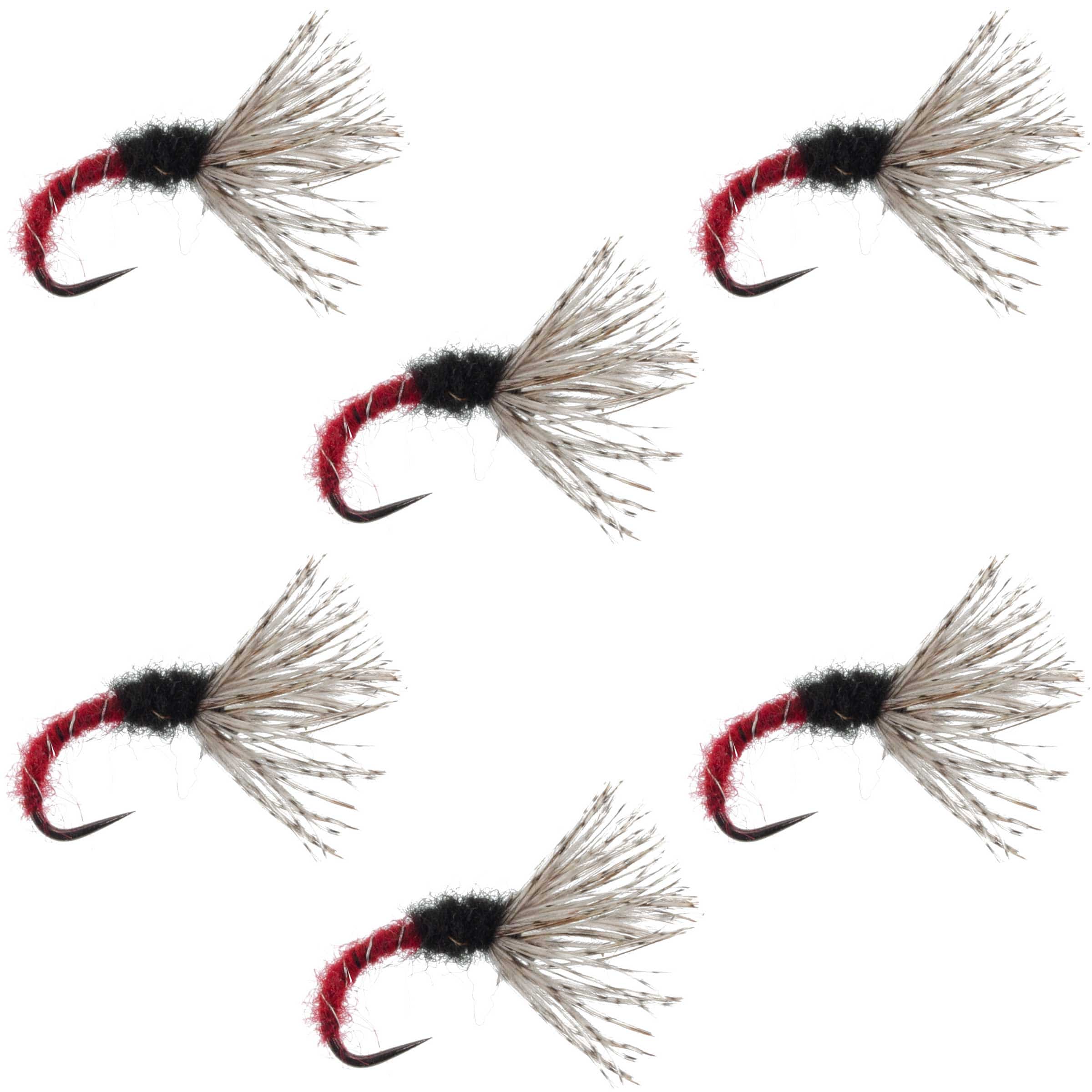 The Fly Fishing Place Tenkara Kebari Red Zebra Sakasa Kebari - 6 Tenkara Flies - Size 14
