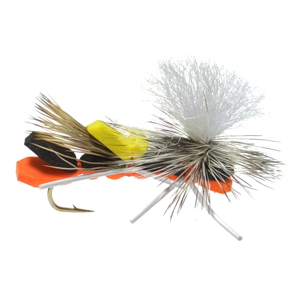 The Fly Fishing Place Terrestrials Basics Collection - Parachute Chernobyl Ant Foam Dry Fly Assortment - 10 Dry Fishing Grasshopper Dropper Flies - 5 Patterns - Hook Size 10