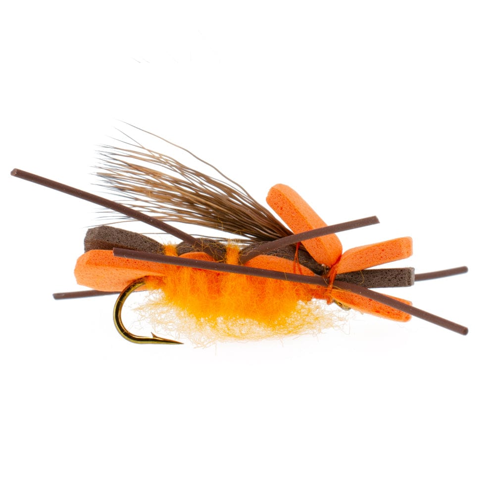 The Fly Fishing Place Terrestrials Foam Hopper Fly Fishing Flies Assortment - 12 Flies - 2 Each of 6 Grasshopper Dropper Hopper with Fly Box