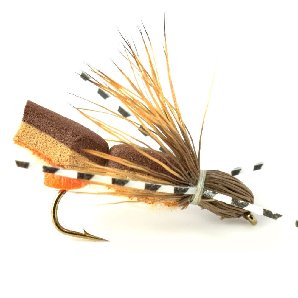 The Fly Fishing Place Terrestrials Foam Hopper Fly Fishing Flies Assortment - 12 Flies - 2 Each of 6 Grasshopper Dropper Hopper with Fly Box