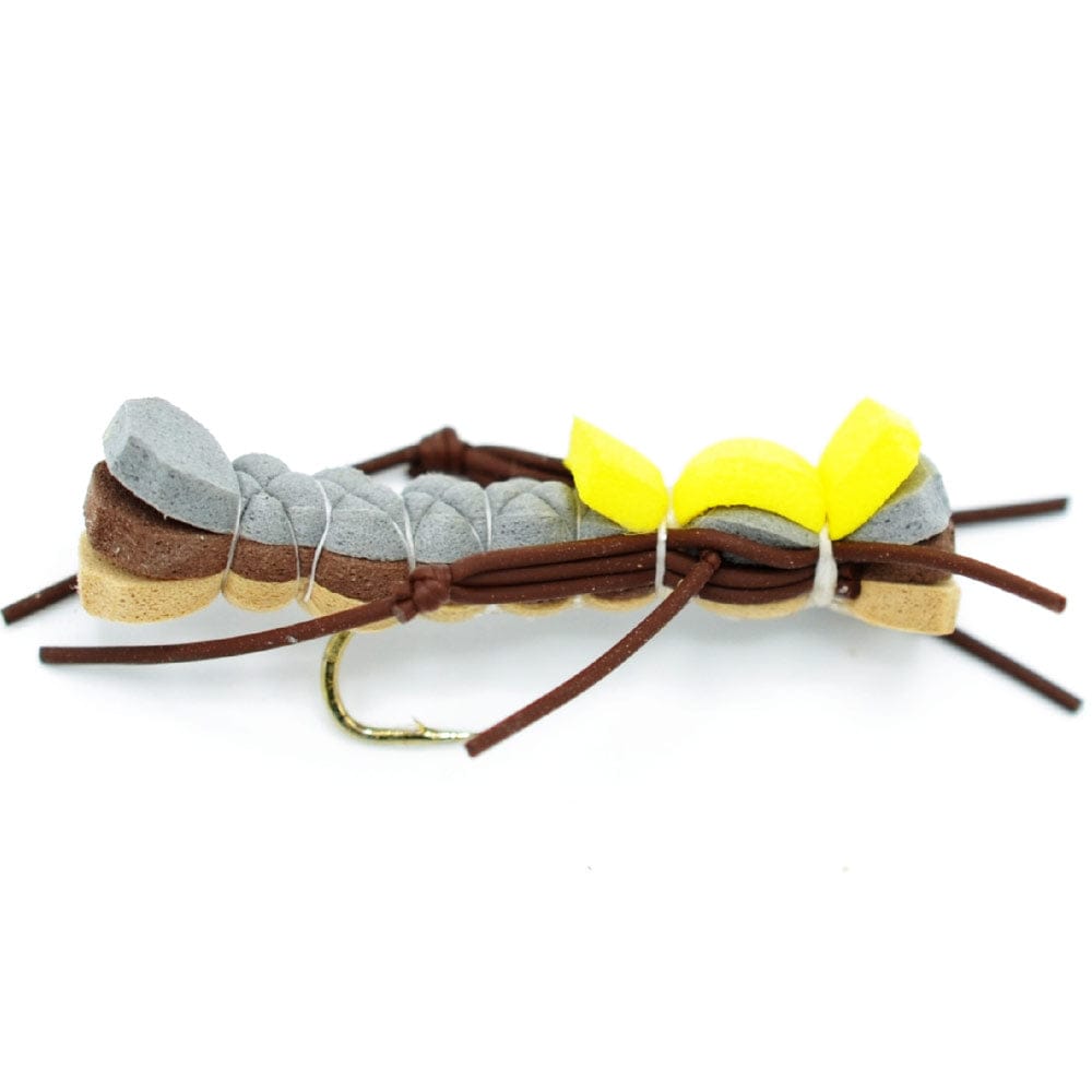 The Fly Fishing Place Terrestrials Trout Fly Assortment - Dropper Hopper Foam Body 12 Flies 4 Patterns Trout Fishing Fly Collection