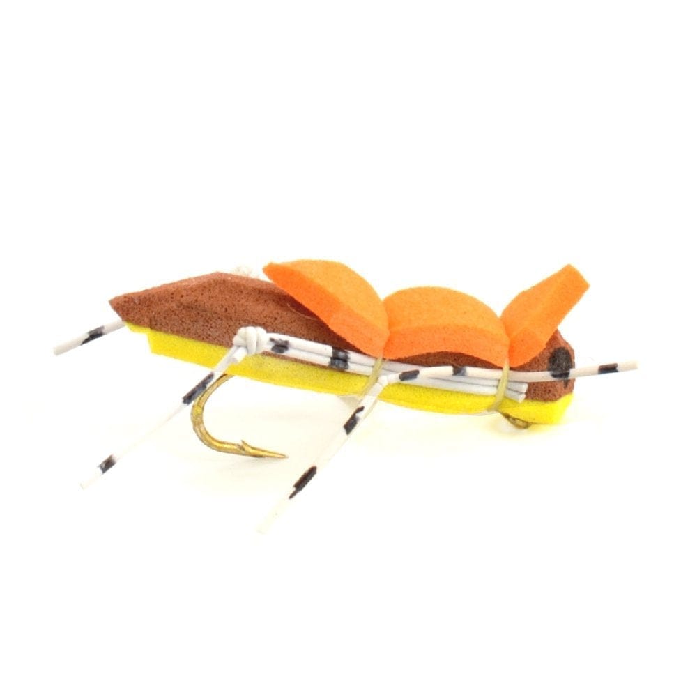 The Fly Fishing Place Terrestrials Trout Fly Assortment - Dropper Hopper Foam Body 12 Flies 4 Patterns Trout Fishing Fly Collection
