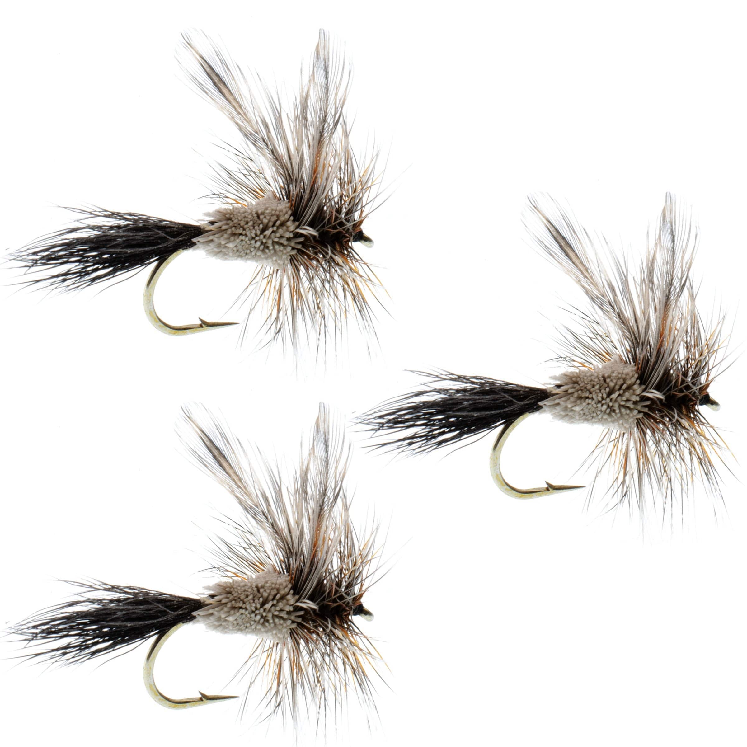 The Fly Fishing Place Trout Dry Flies 3 Pack Adams Irresistible Classic Dry Fly - Hook Size 10