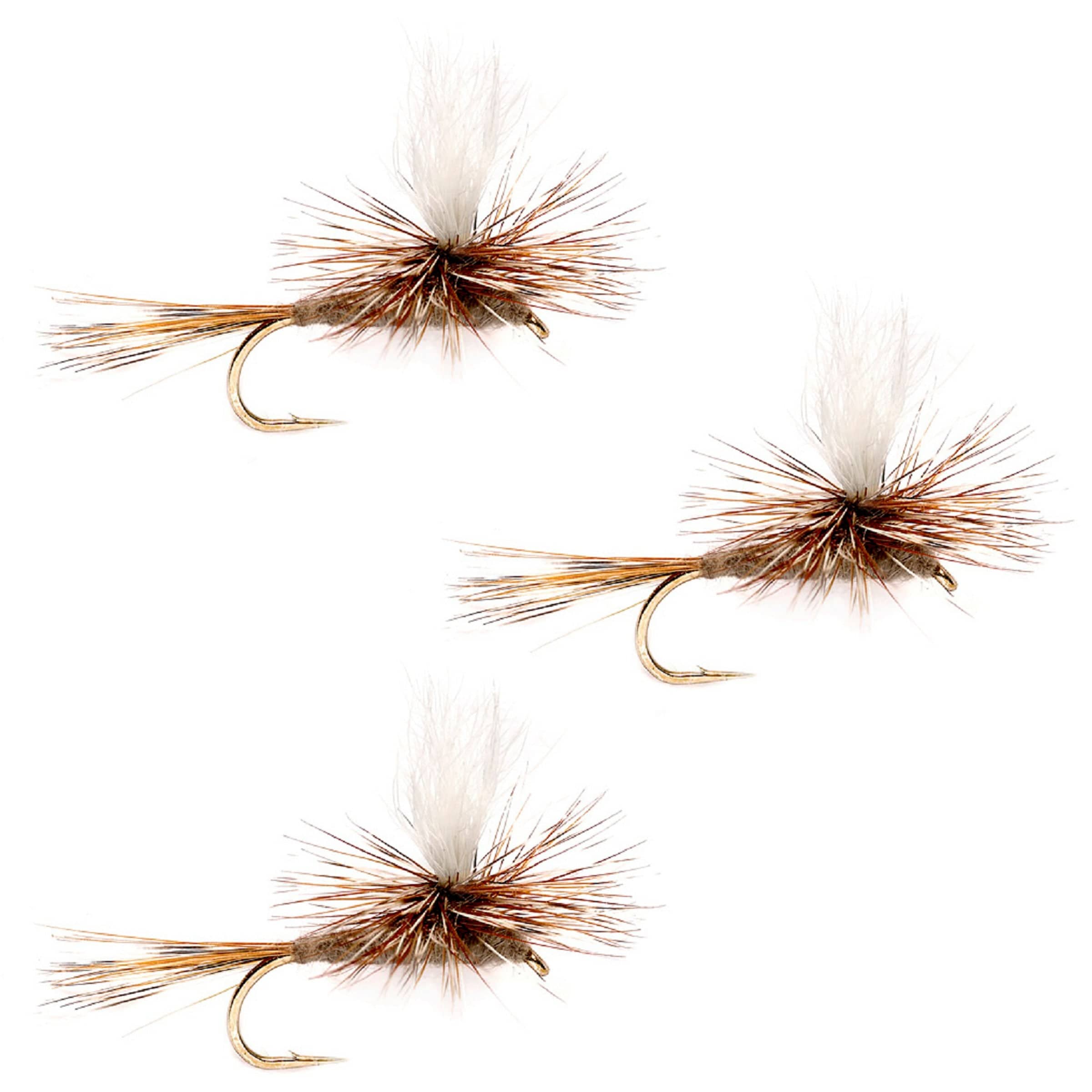 The Fly Fishing Place Trout Dry Flies 3 Pack Adams Parachute Classic Dry Fly - Hook Size 18