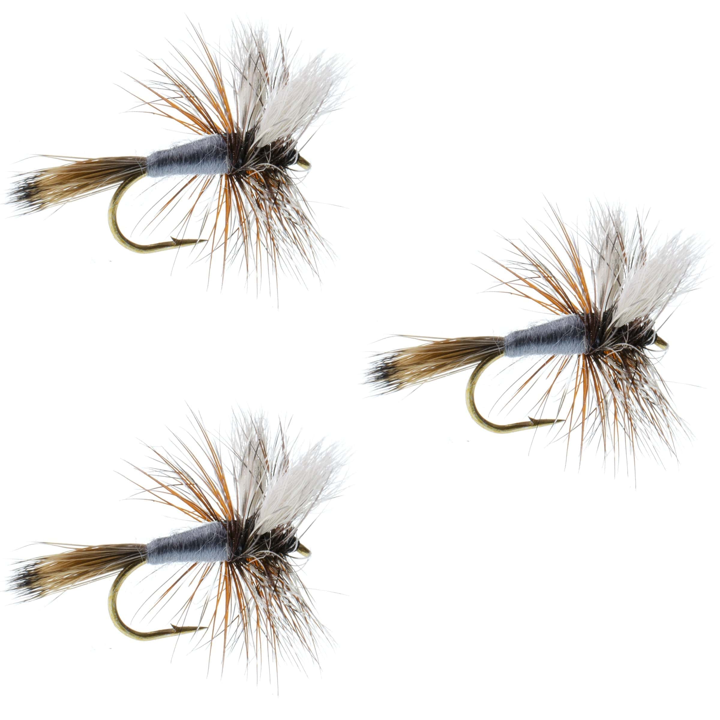 The Fly Fishing Place Trout Dry Flies 3 Pack Adams Wulff Classic Dry Fly - Hook Size 12