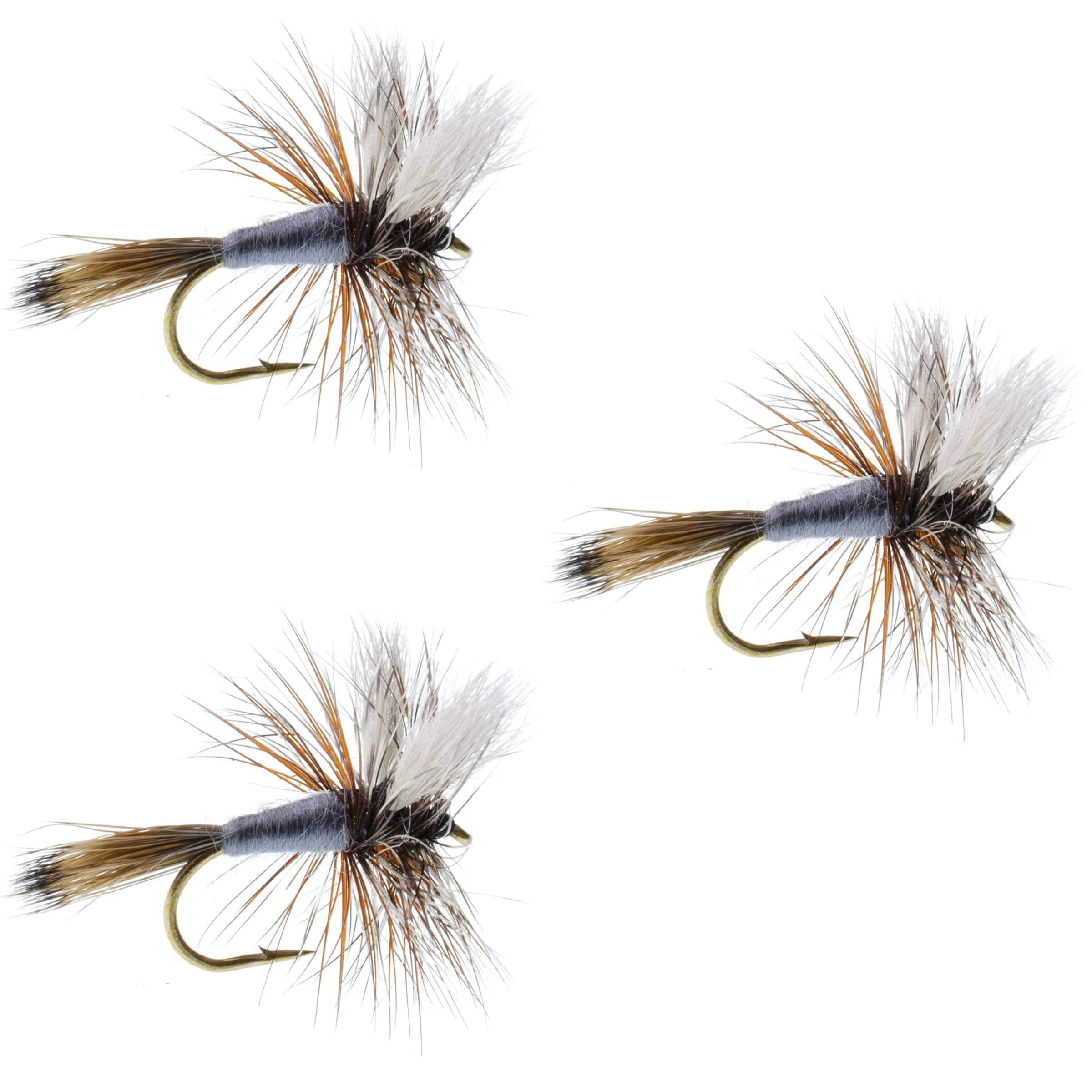 The Fly Fishing Place Trout Dry Flies 3 Pack Adams Wulff Classic Dry Fly - Hook Size 8