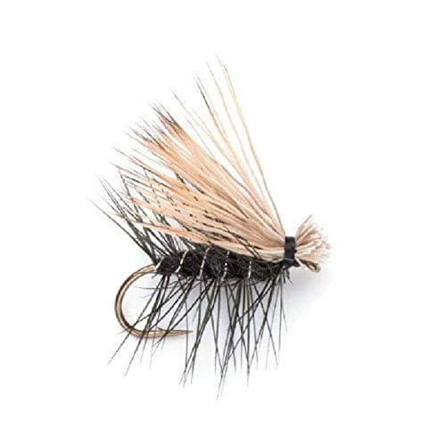 The Fly Fishing Place Trout Dry Flies 3 Pack Black Elk Hair Caddis Classic Trout Dry Flies Size 14