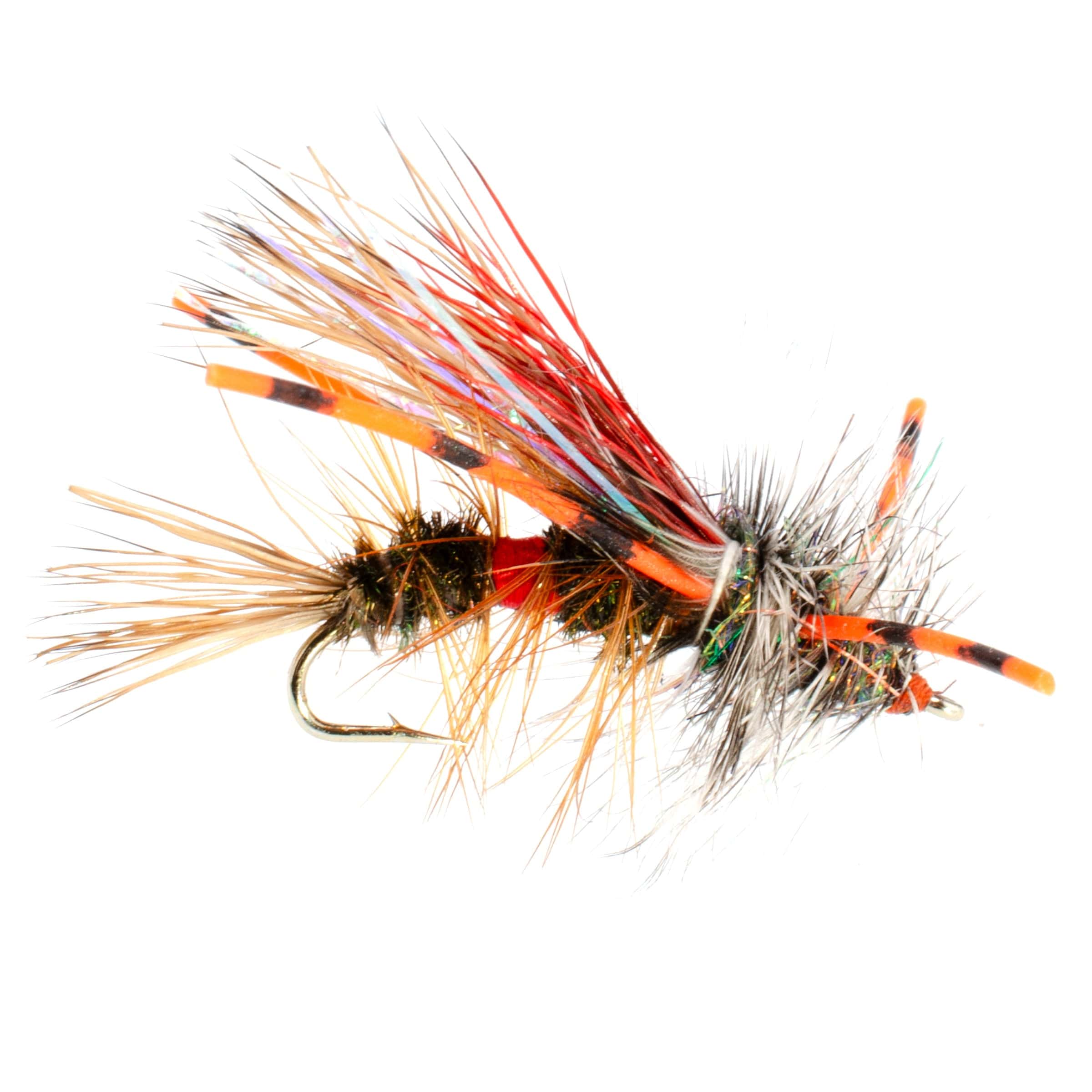 The Fly Fishing Place Trout Dry Flies 3 Pack Kaufmann's Royal Crystal Stimulator Rubber Legs Dry Fly - Hook Size 12