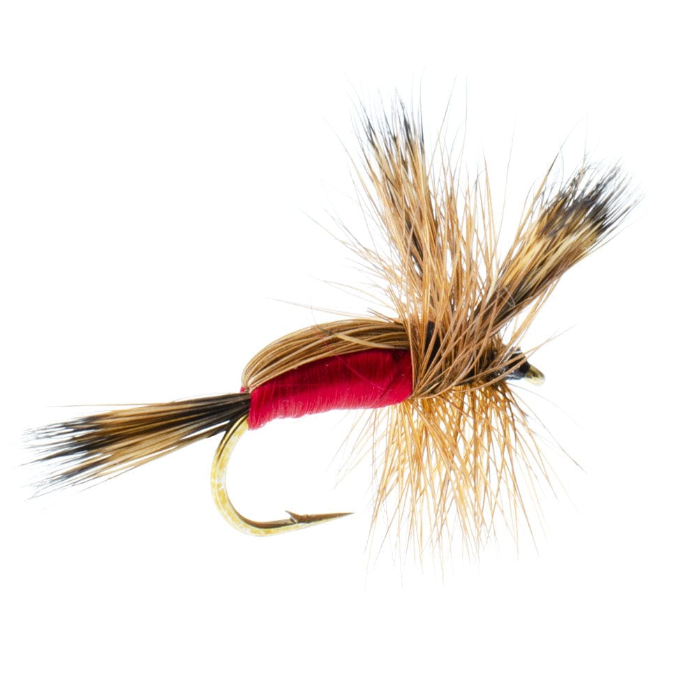 The Fly Fishing Place Trout Dry Flies 3 Pack Red Humpy Classic Hair Wing Dry Fly - Hook Size 16
