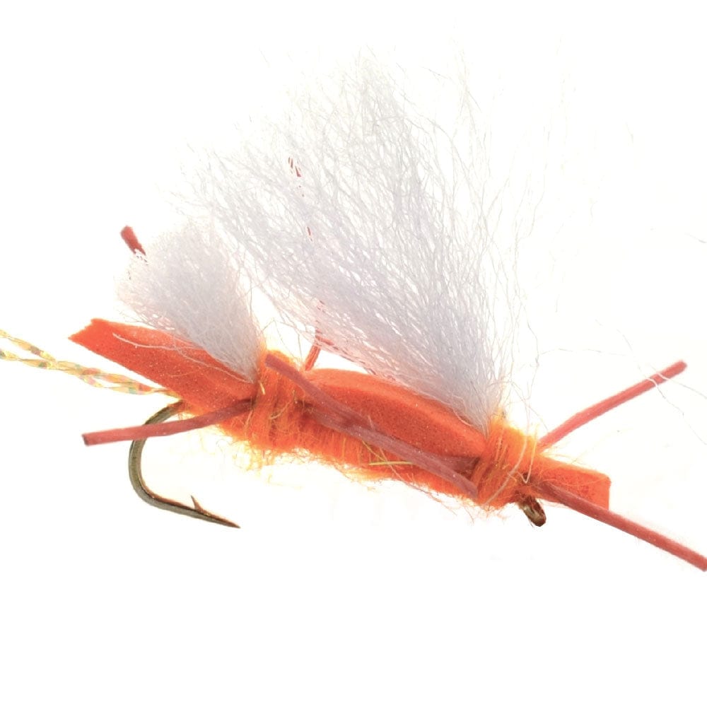 The Fly Fishing Place Trout Dry Flies 4 Pack Chubby Chernobyl Ant Orange Foam Body Grasshopper Fly - Hook Size 10