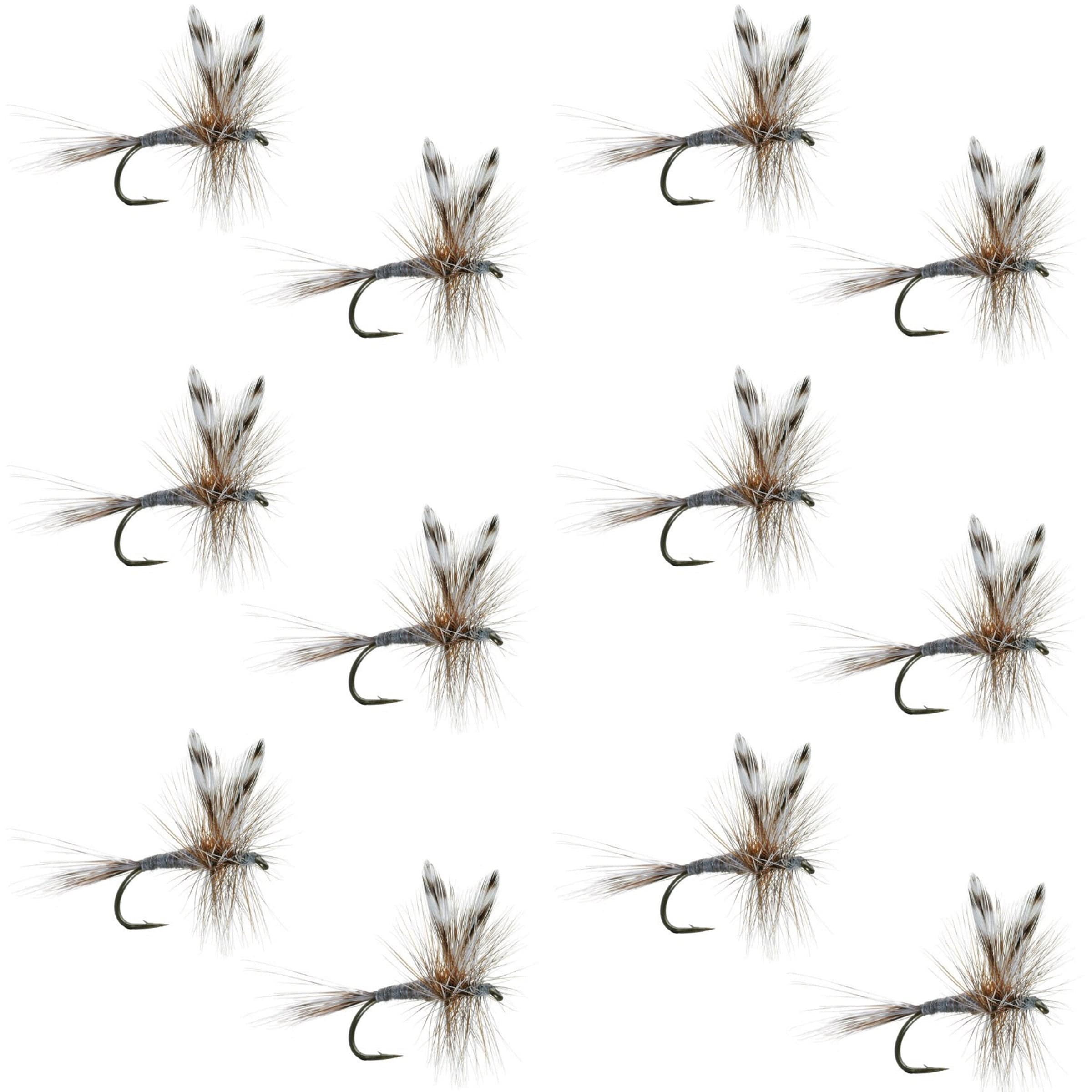The Fly Fishing Place Trout Dry Flies Adams Classic Dry Fly - 1 Dozen Flies Hook Size 18
