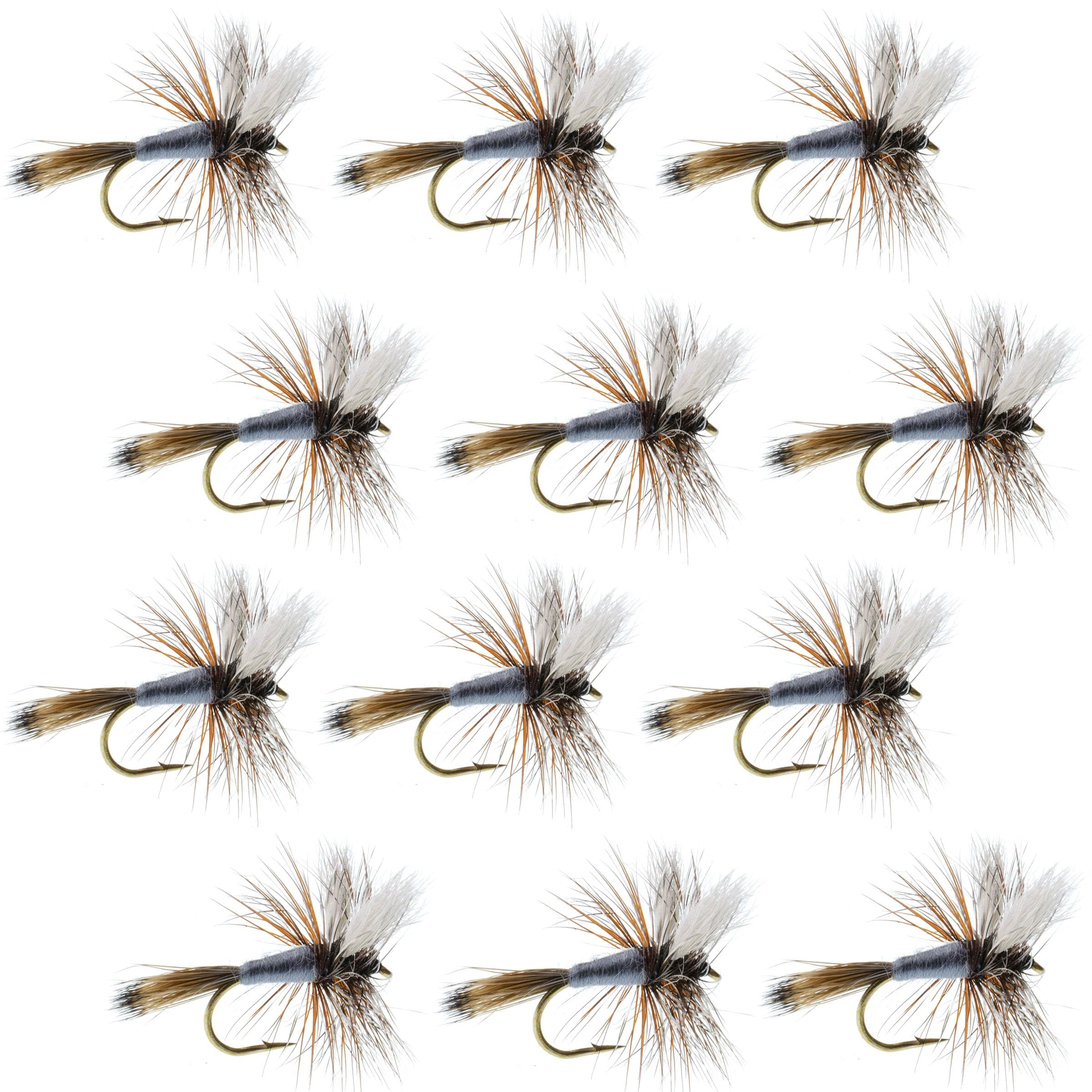 The Fly Fishing Place Trout Dry Flies Adams Wulff Classic Dry Fly 1 Dozen Flies  Hook Size 10