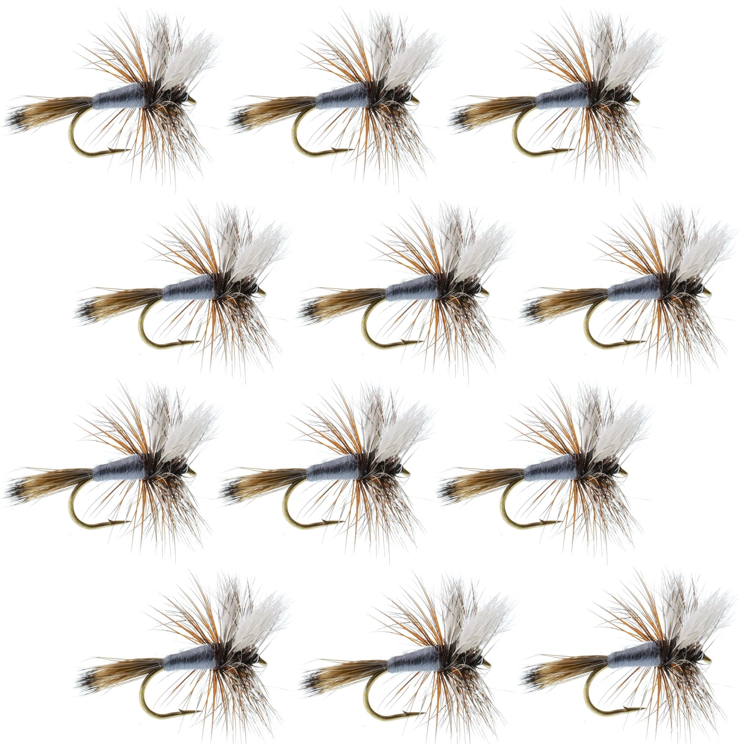 The Fly Fishing Place Trout Dry Flies Adams Wulff Classic Dry Fly 1 Dozen Flies  Hook Size 12