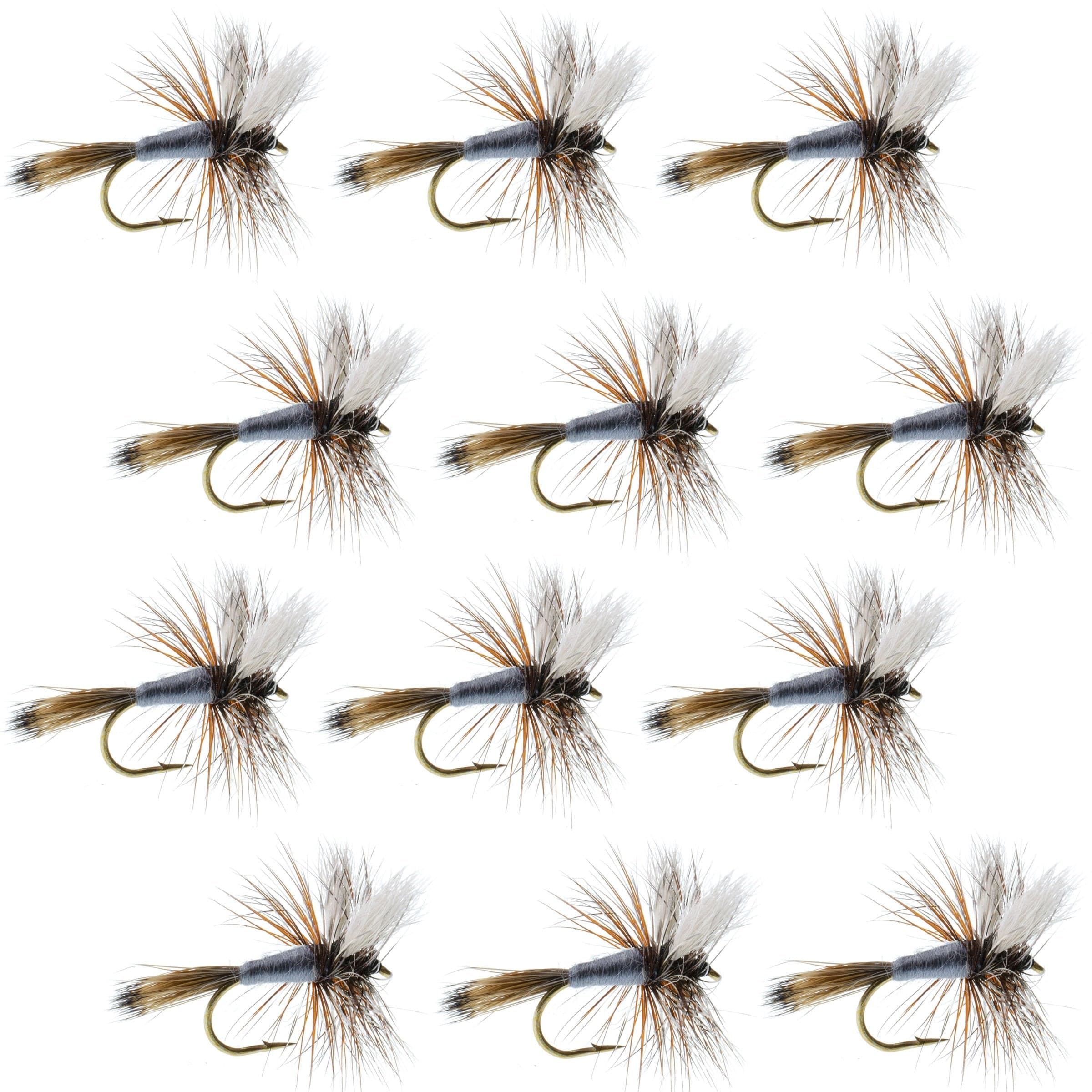 The Fly Fishing Place Trout Dry Flies Adams Wulff Classic Dry Fly 1 Dozen Flies  Hook Size 12