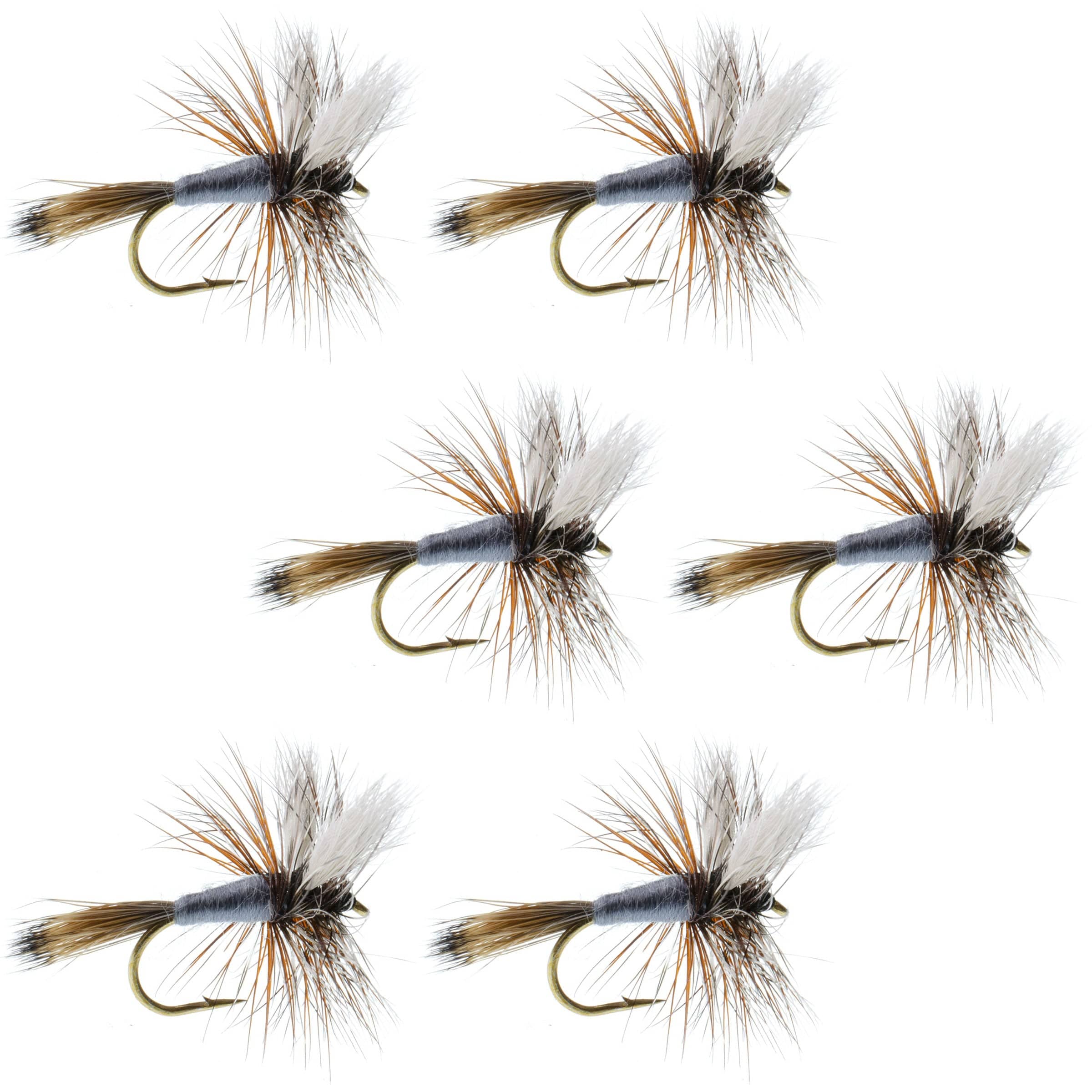 The Fly Fishing Place Trout Dry Flies Adams Wulff Classic Dry Fly - 6 Flies - Hook Size 10