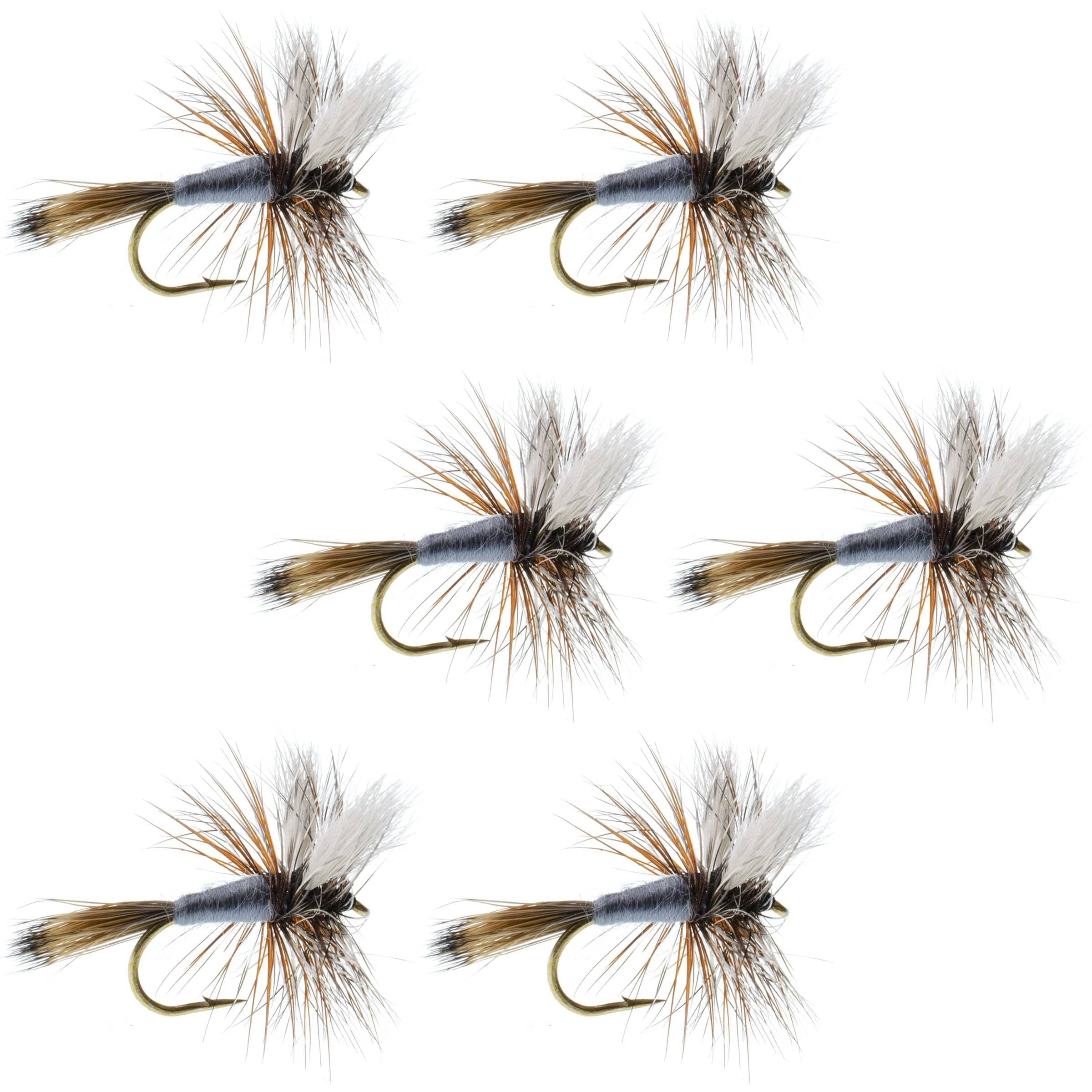 The Fly Fishing Place Trout Dry Flies Adams Wulff Classic Dry Fly - 6 Flies - Hook Size 14