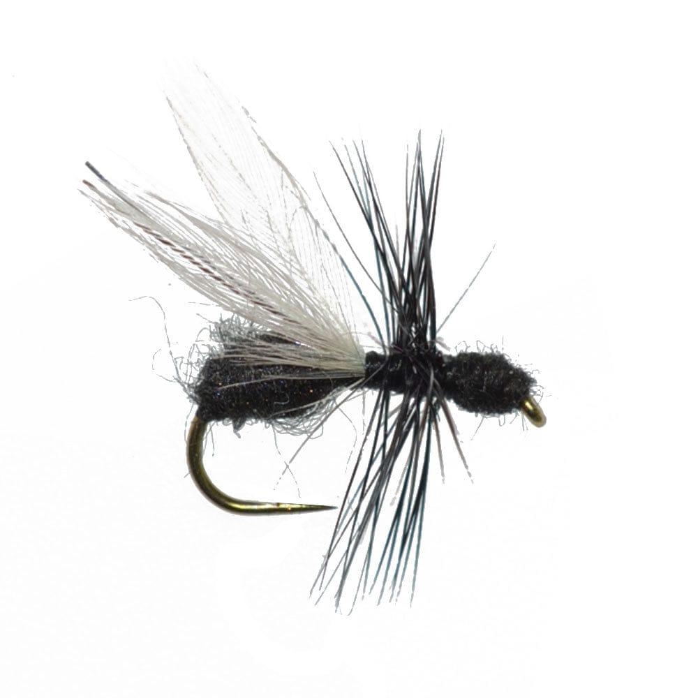 The Fly Fishing Place Trout Dry Flies Barbless Black Fur Flying Ant Terrestrial Trout Dry Fly - 6 Flies Hook Size 14