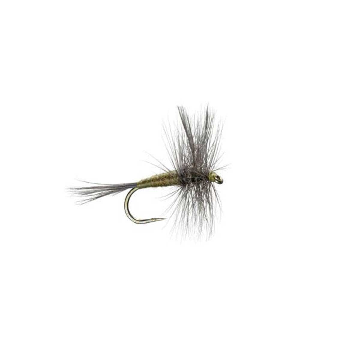 The Fly Fishing Place Trout Dry Flies Barbless Blue Winged Olive BWO Classic Trout Dry Fly Fishing Flies - Set of 6 Flies Size 16
