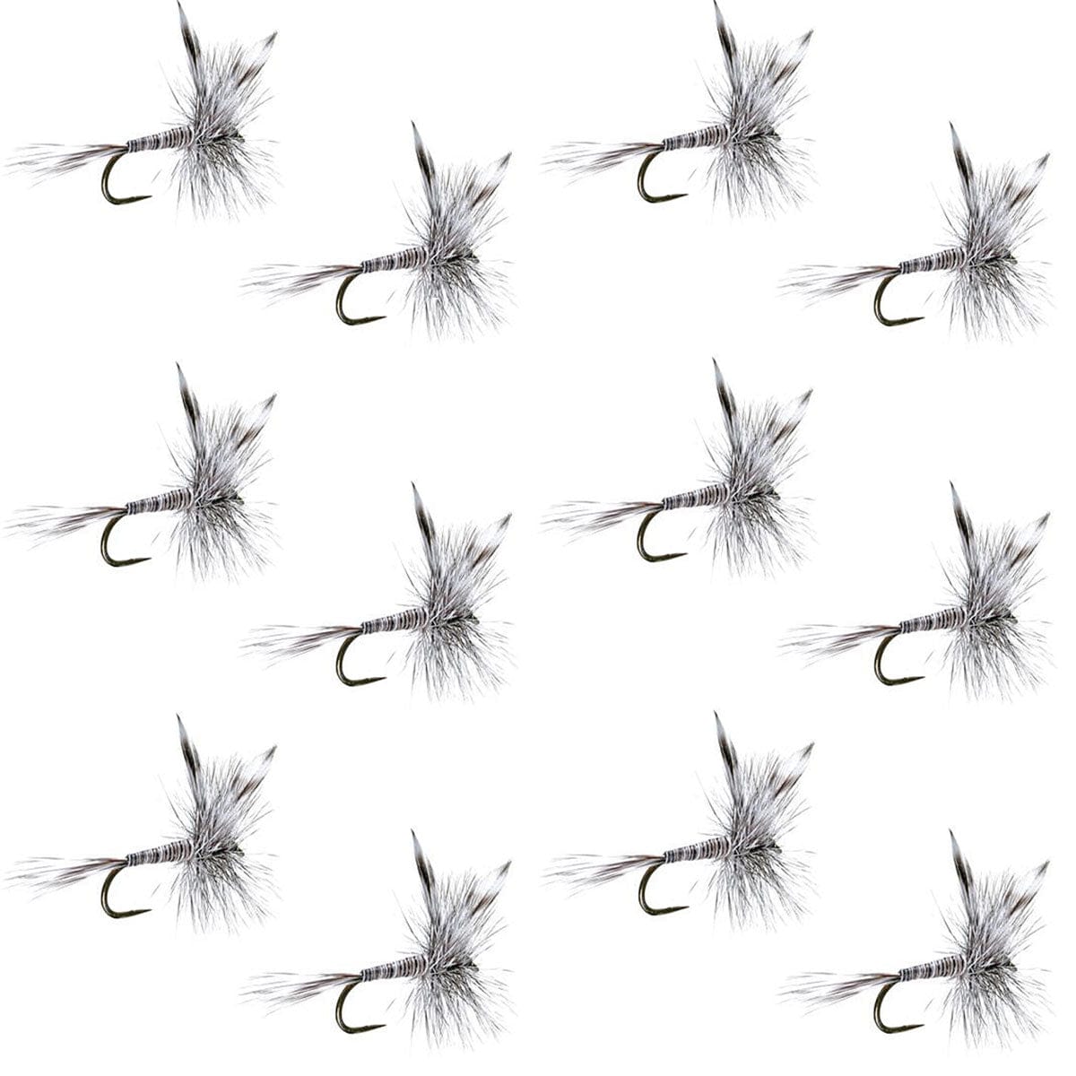 The Fly Fishing Place Trout Dry Flies Barbless Mosquito Classic Trout Dry Fly Fishing 1 Dozen Flies - Hook Size 18