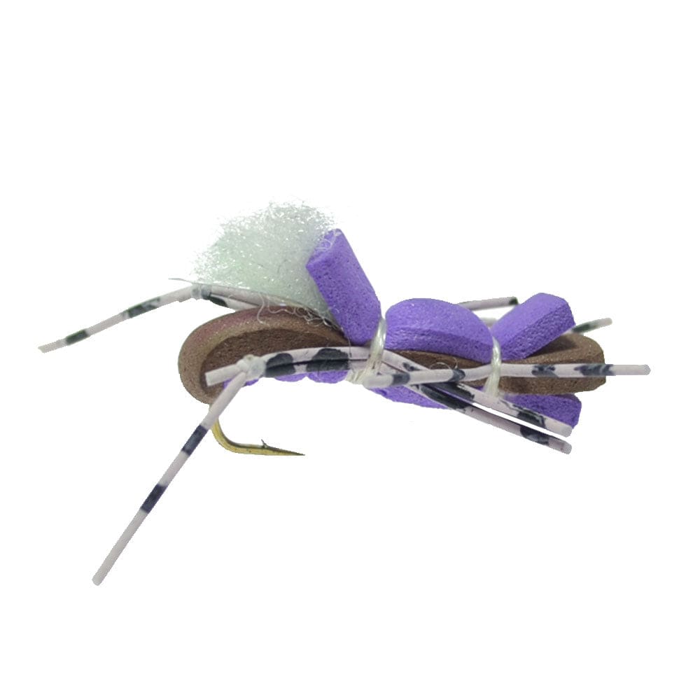 The Fly Fishing Place Trout Dry Flies Fat Albert Purple Foam Body Grasshopper Fly - 1 Dozen Flies Hook Size 10
