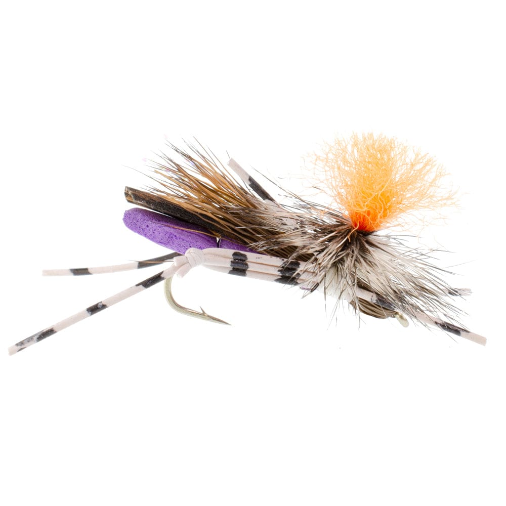 The Fly Fishing Place Trout Dry Flies Feth Hopper Purple - Foam Grasshopper Fly Pattern - 6 Flies Flies Hook Size 10