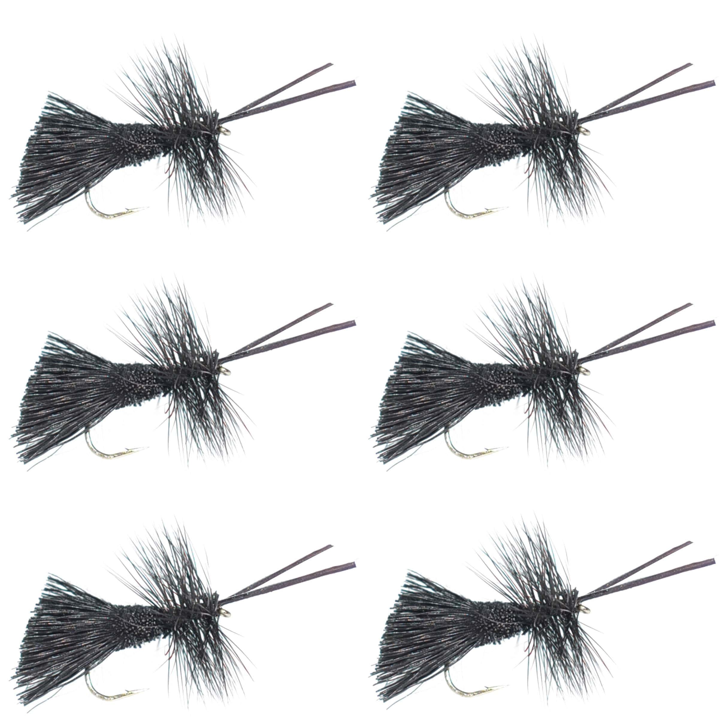 The Fly Fishing Place Trout Dry Flies Goddard Caddis Black Dry Fly - 6 Flies Hook Size 16