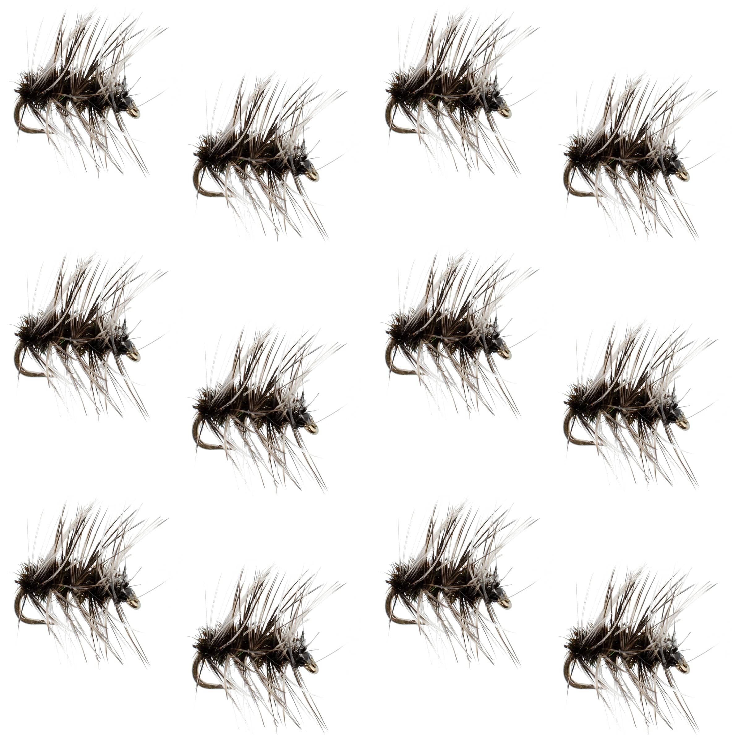 The Fly Fishing Place Trout Dry Flies Griffiths Gnat Midge Trout Dry Fly Fishing Flies - 1 Dozen Flies Size 20