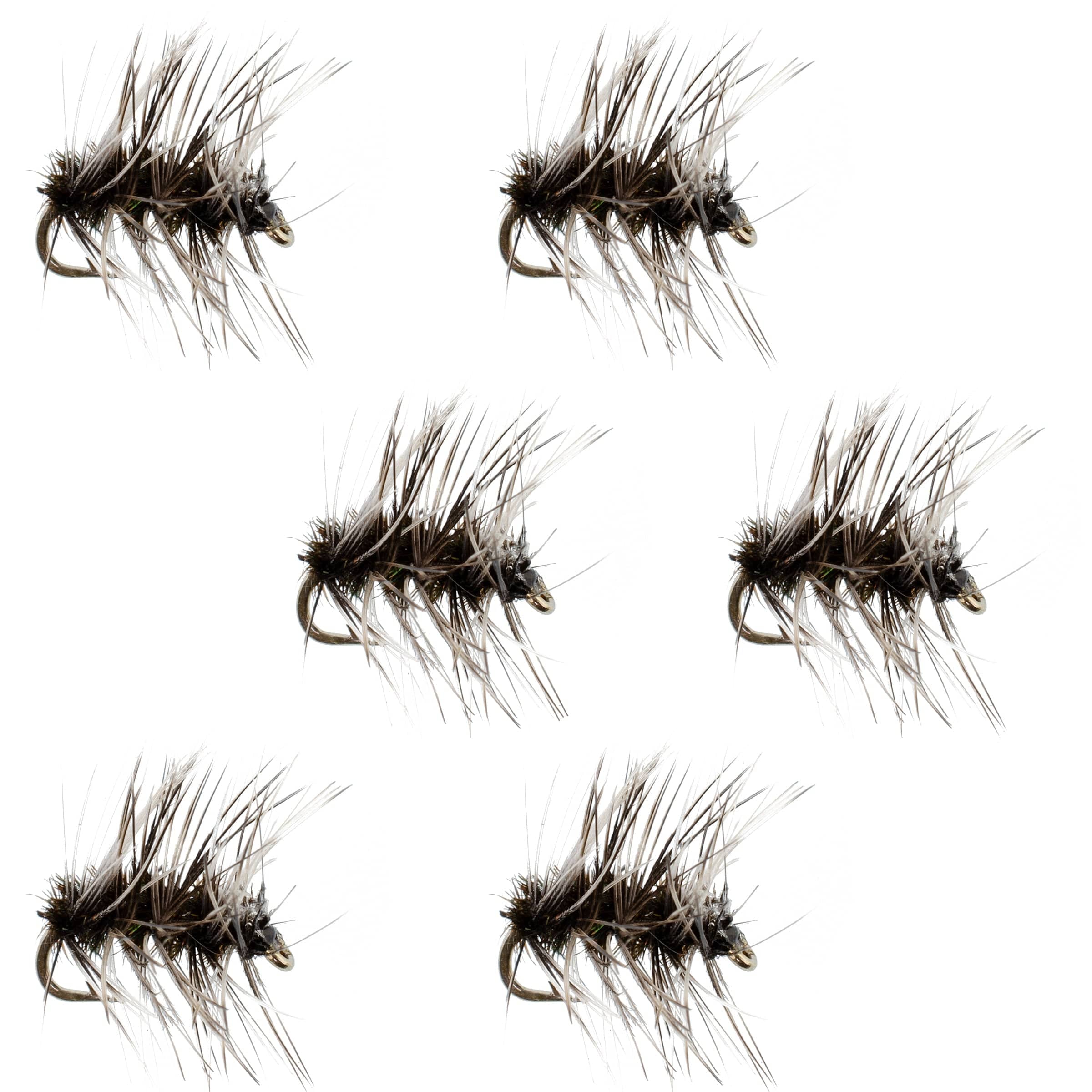 The Fly Fishing Place Trout Dry Flies Griffiths Gnat Midge Trout Dry Fly Fishing Flies - 6 Flies Size 18
