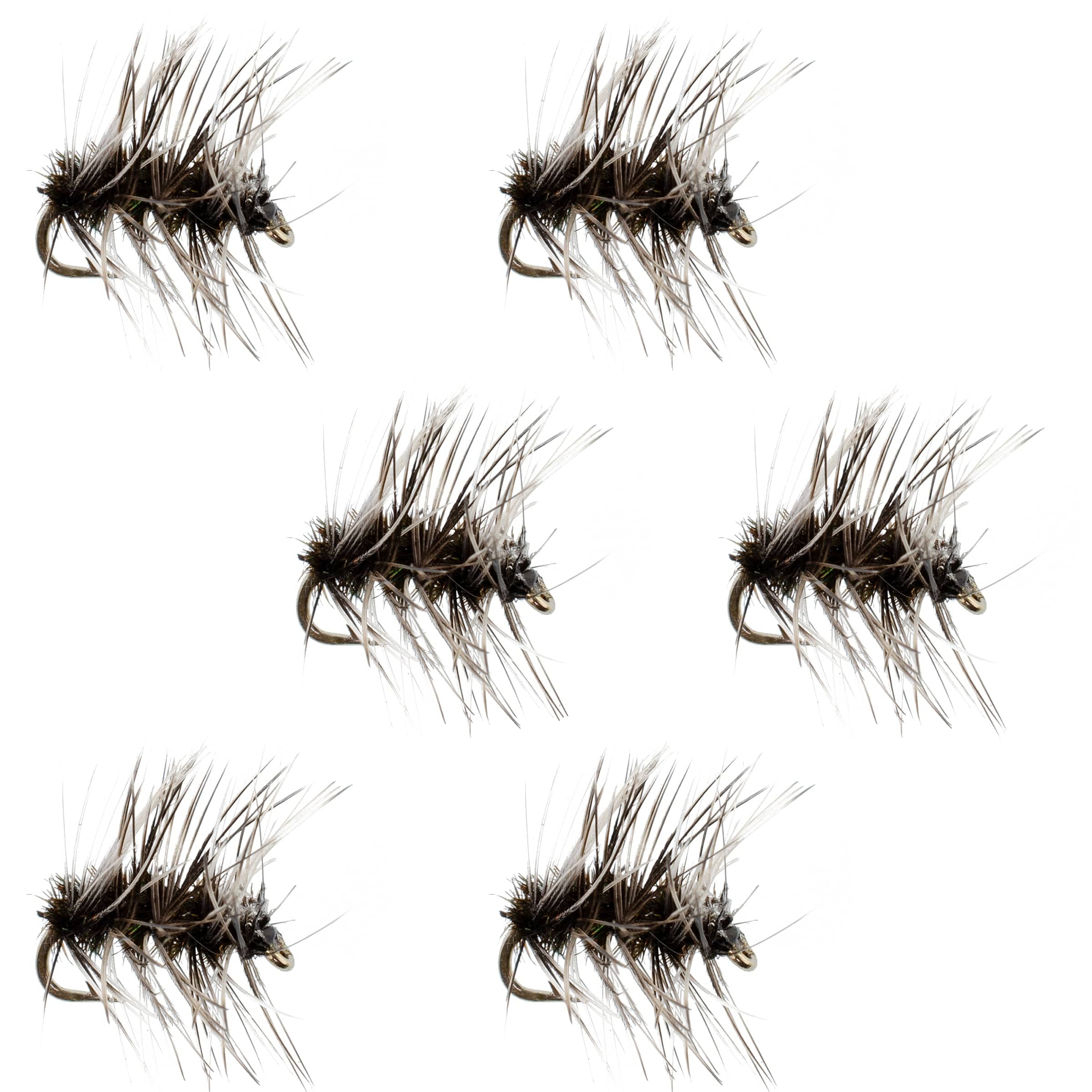 The Fly Fishing Place Trout Dry Flies Griffiths Gnat Midge Trout Dry Fly Fishing Flies - 6 Flies Size 20