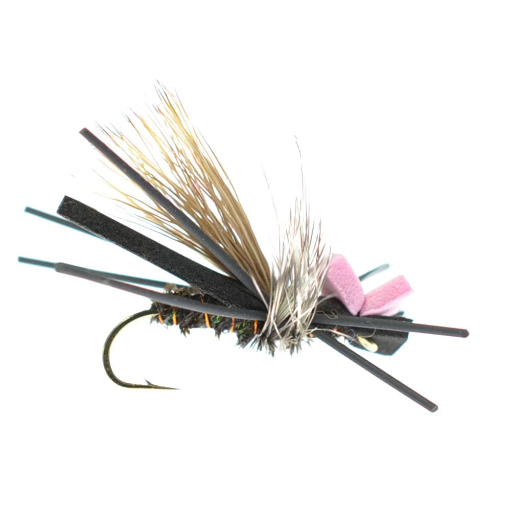 The Fly Fishing Place Trout Dry Flies Gypsy King Hopper Foam Body Grasshopper Fly - 6 Flies Hook Size 10